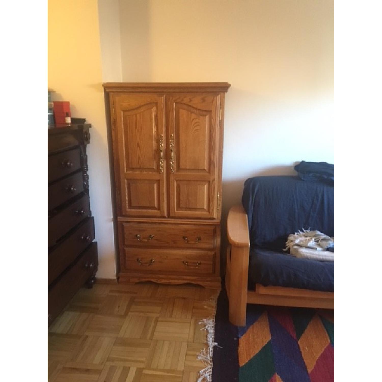 Furniture Traditions Solid Oak Media Armoire - image-1