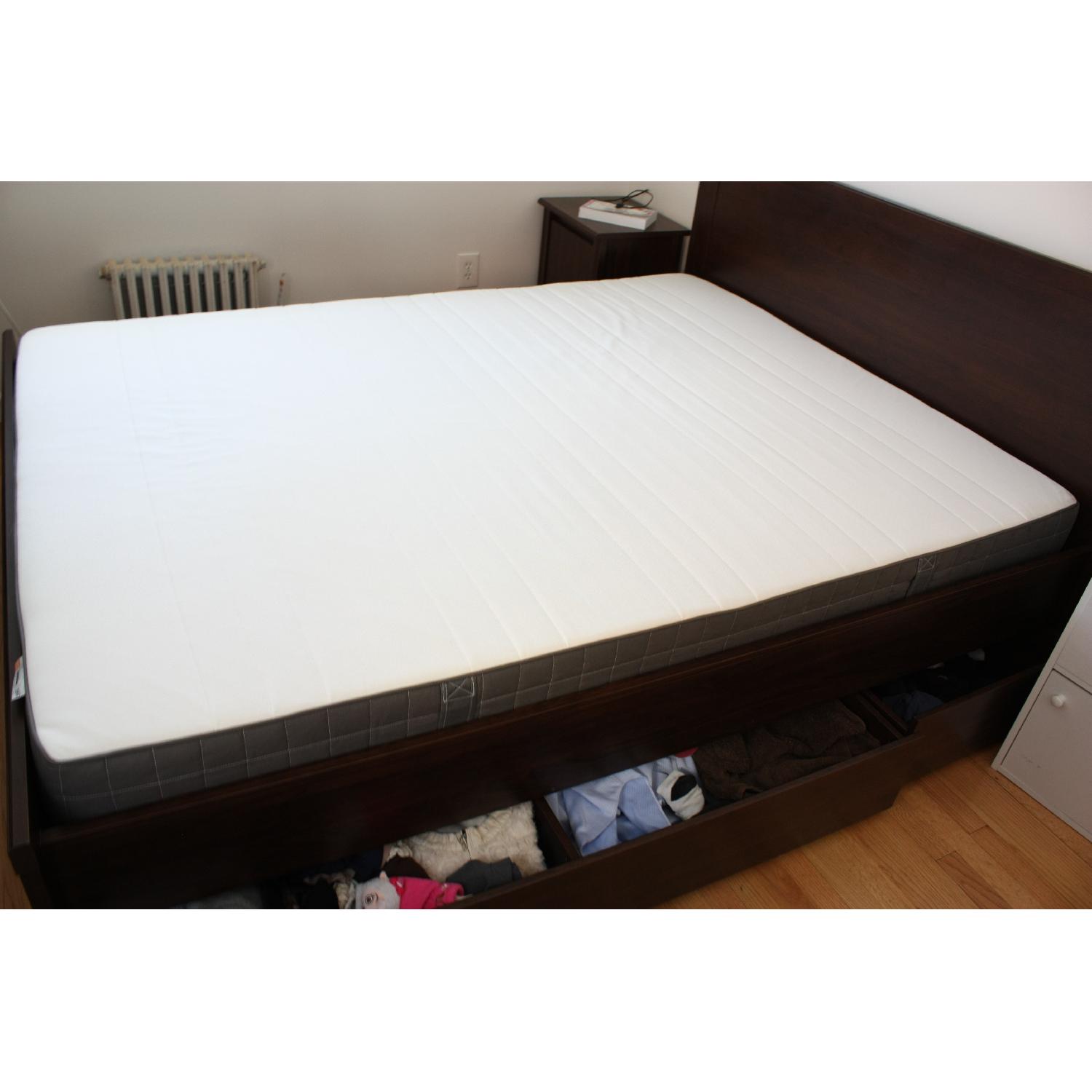 Ikea Queen Size Storage Bed w/ 6 Drawers AptDeco