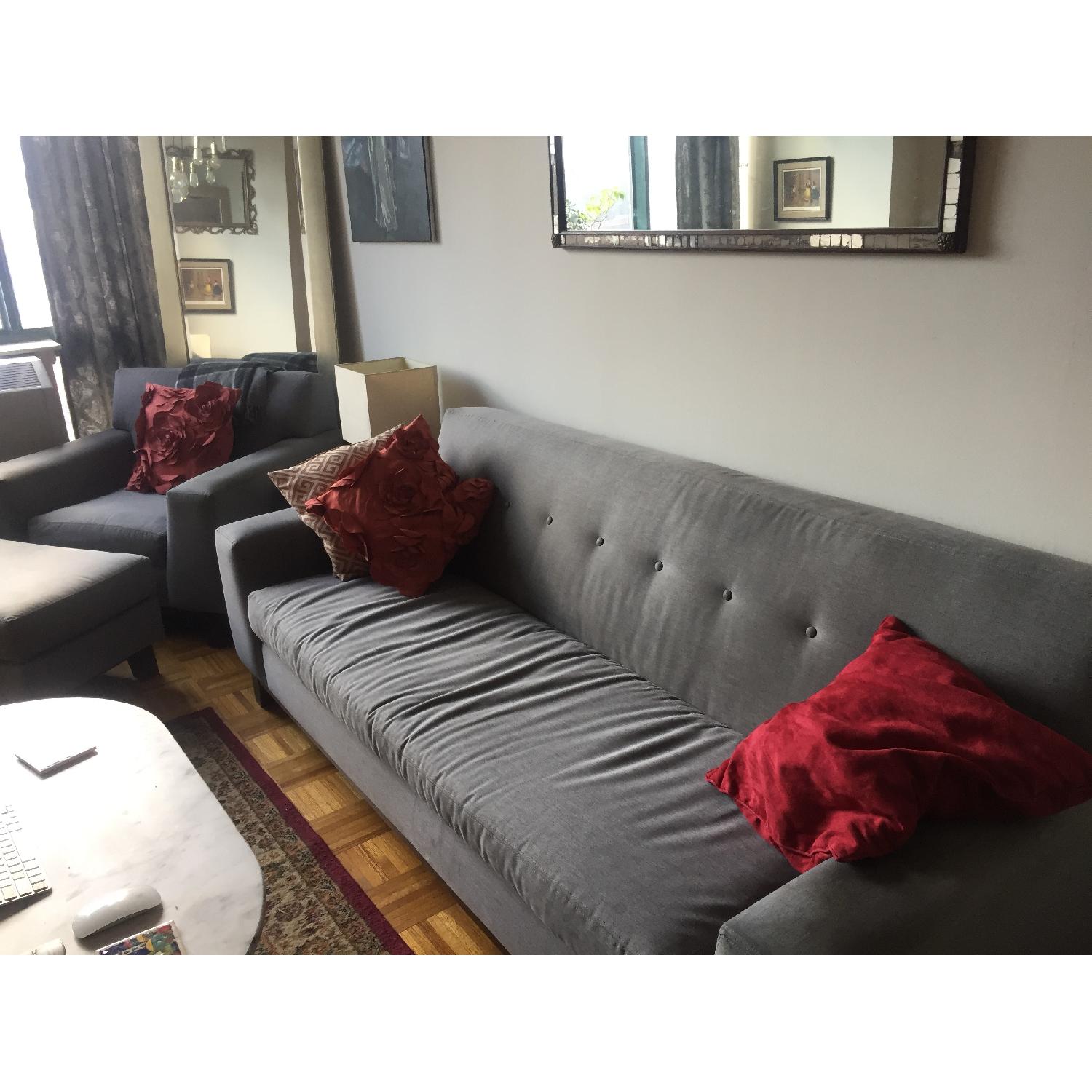 Crypton Fabrics Couch + Matching Armchair & Ottoman - image-4