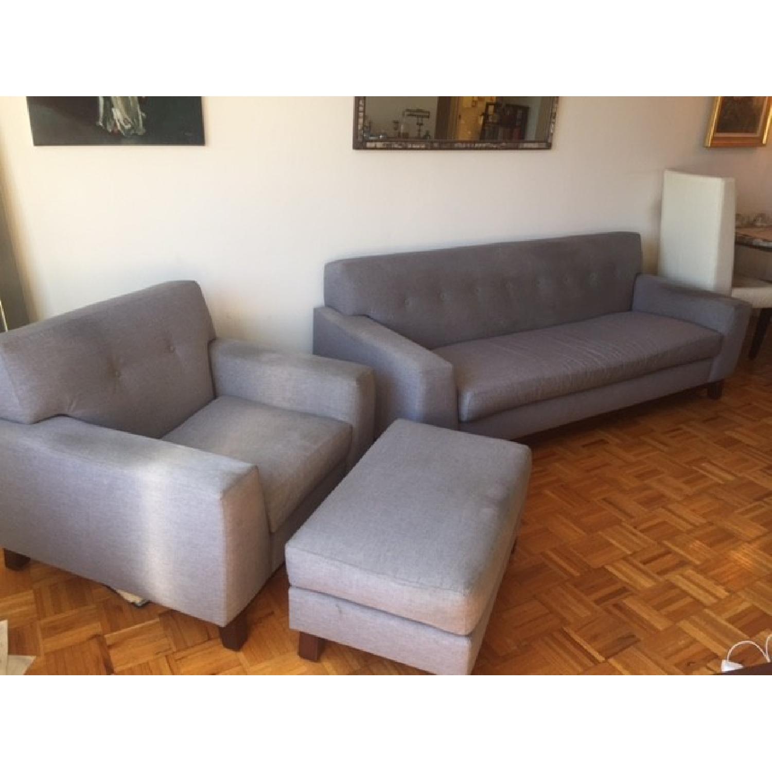 Crypton Fabrics Couch + Matching Armchair & Ottoman - image-6