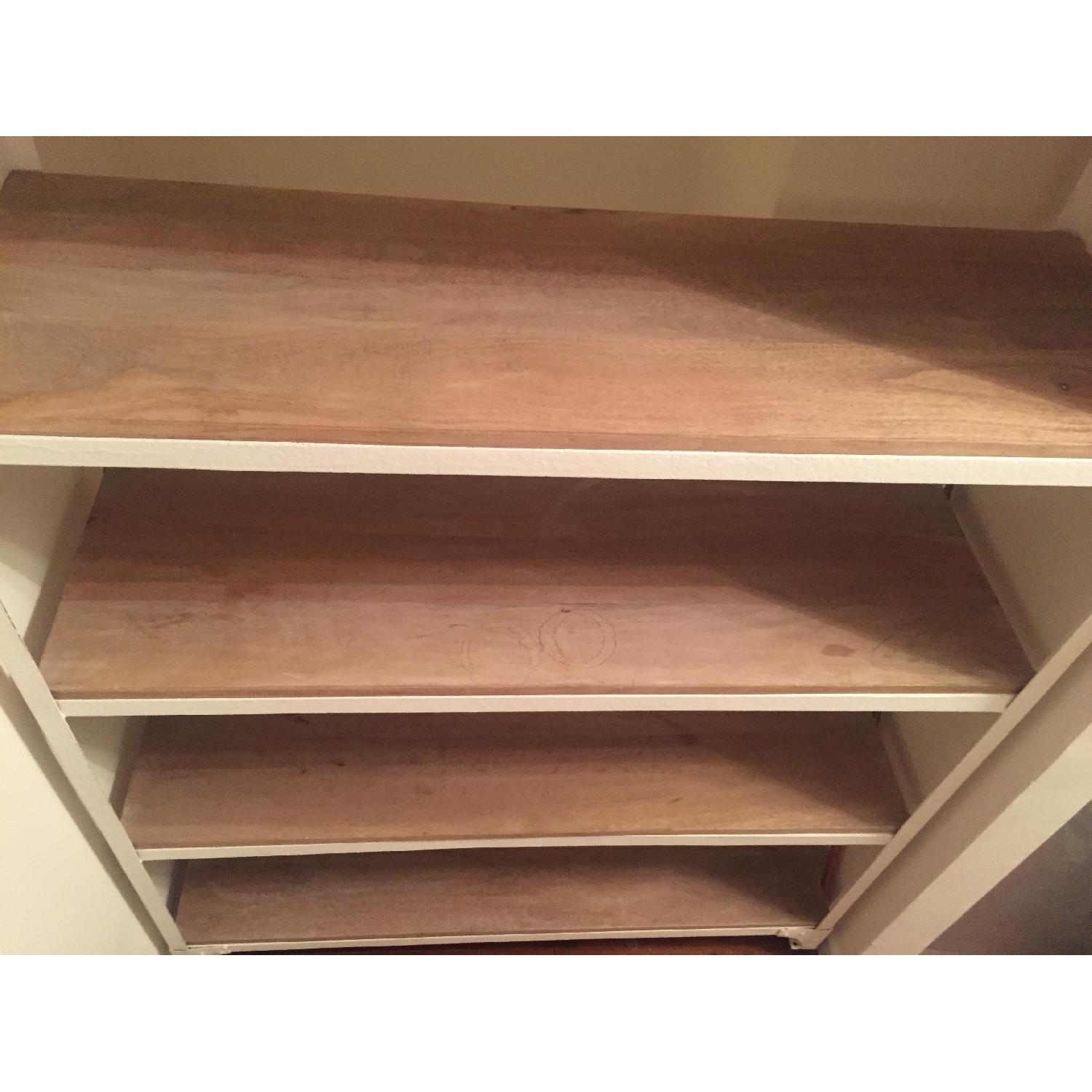 West Elm Whitewashed Wood & Metal Shelves AptDeco