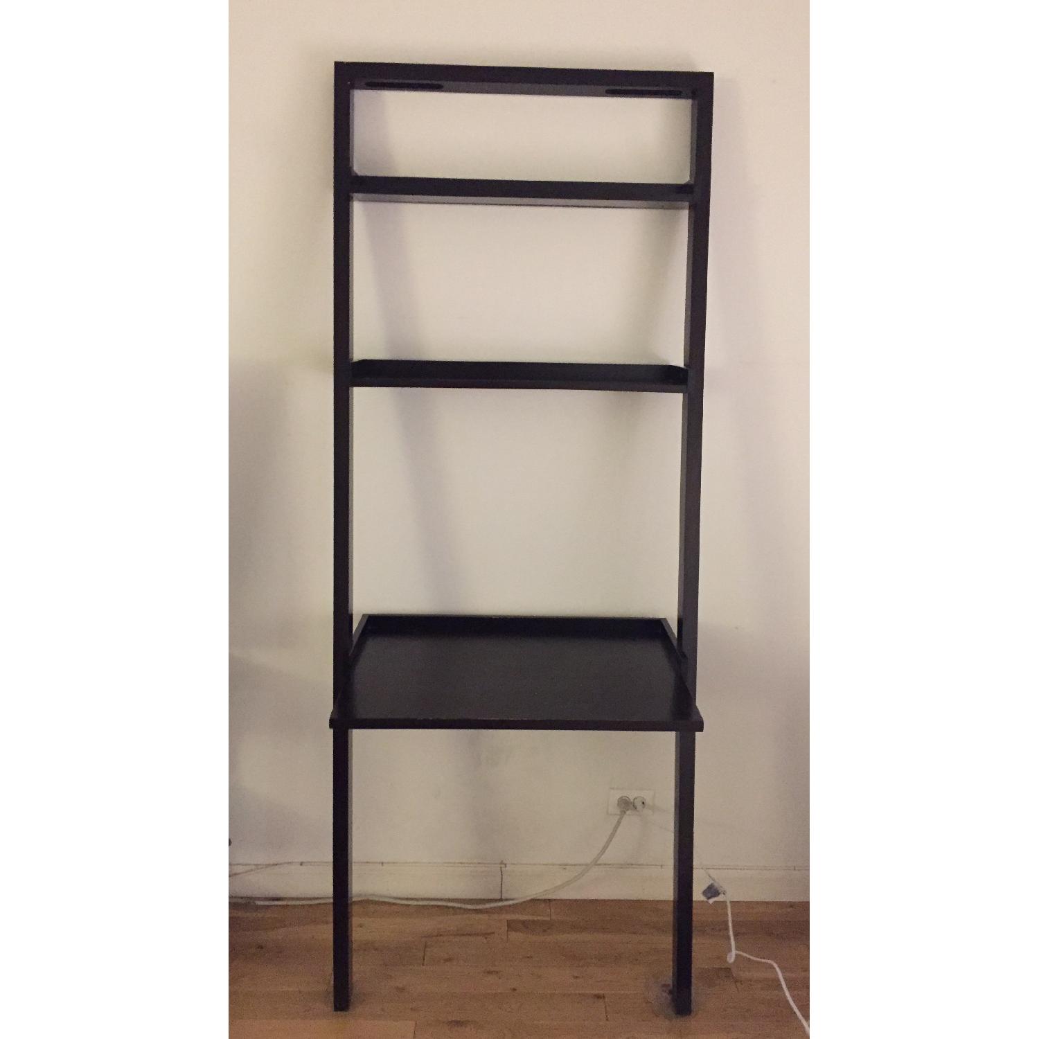 Crate & Barrel Sloane Leaning Desk in Deep Espresso - image-1