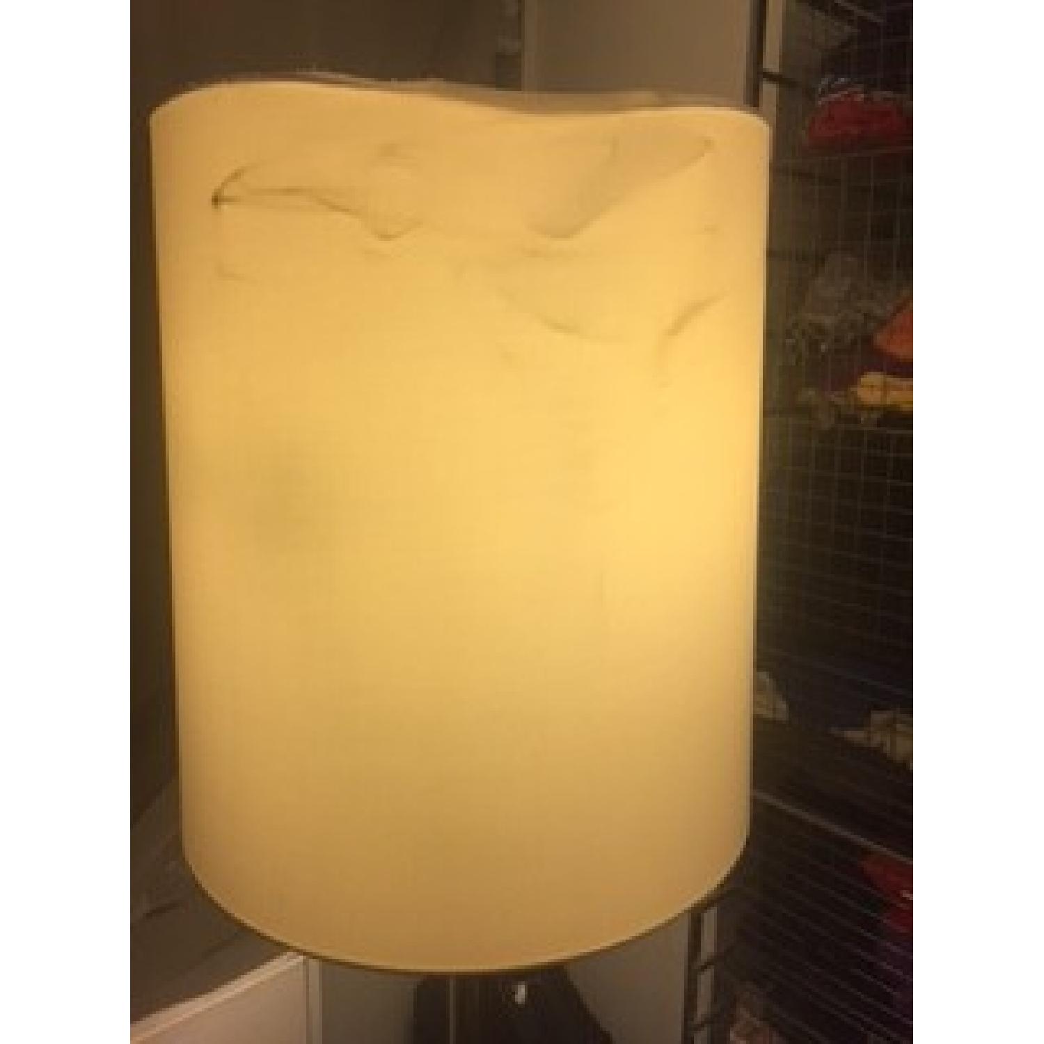 West Elm Silver Metal Studio Floor Lamp w/ White Shade - image-4