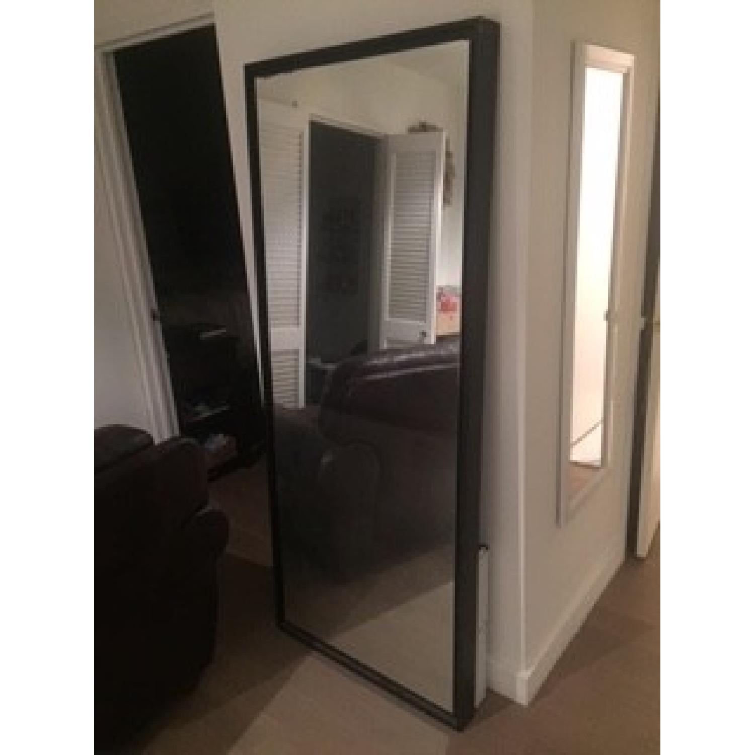 West Elm Large Floating Wood Floor Leaning Mirror - image-2