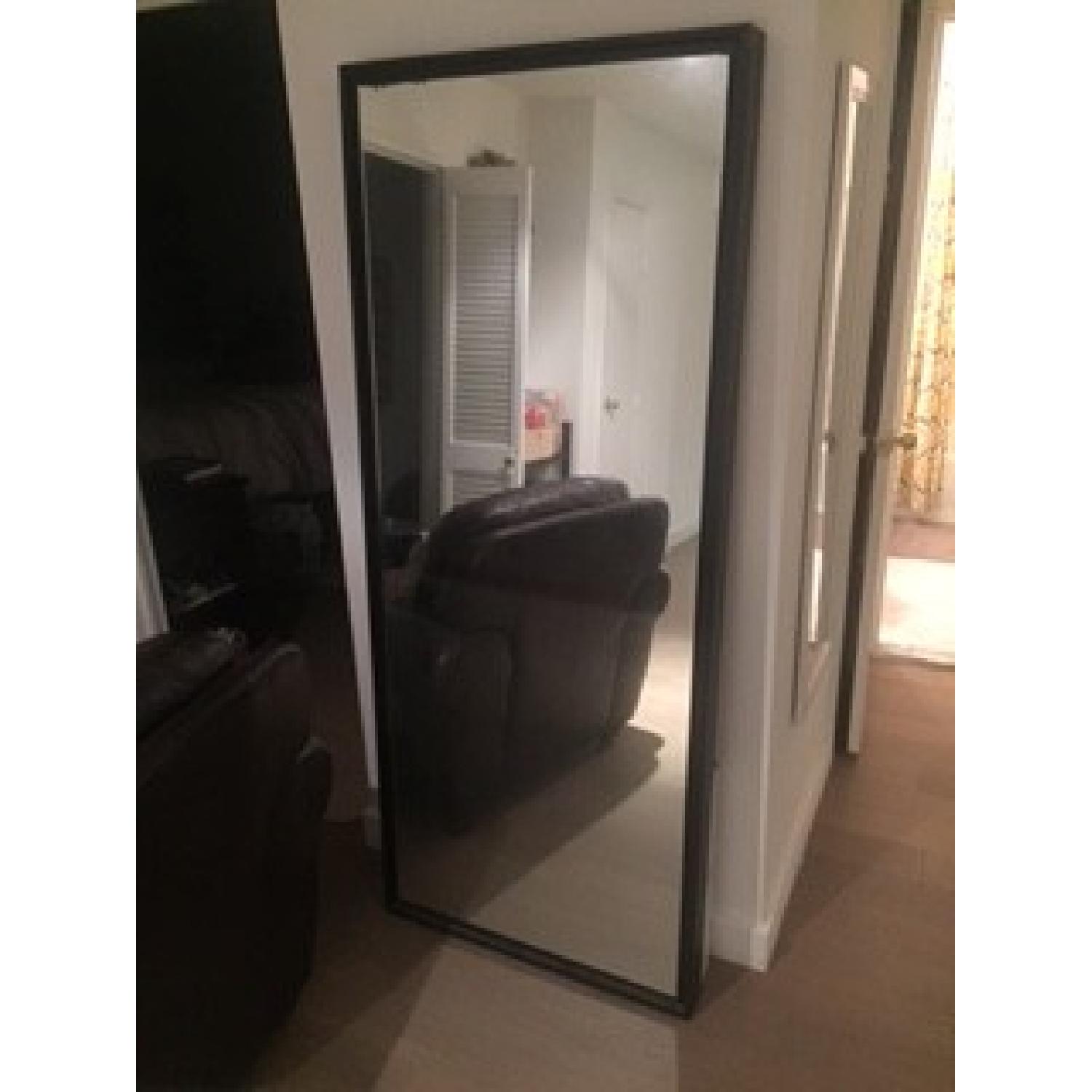 West Elm Large Floating Wood Floor Leaning Mirror - image-5