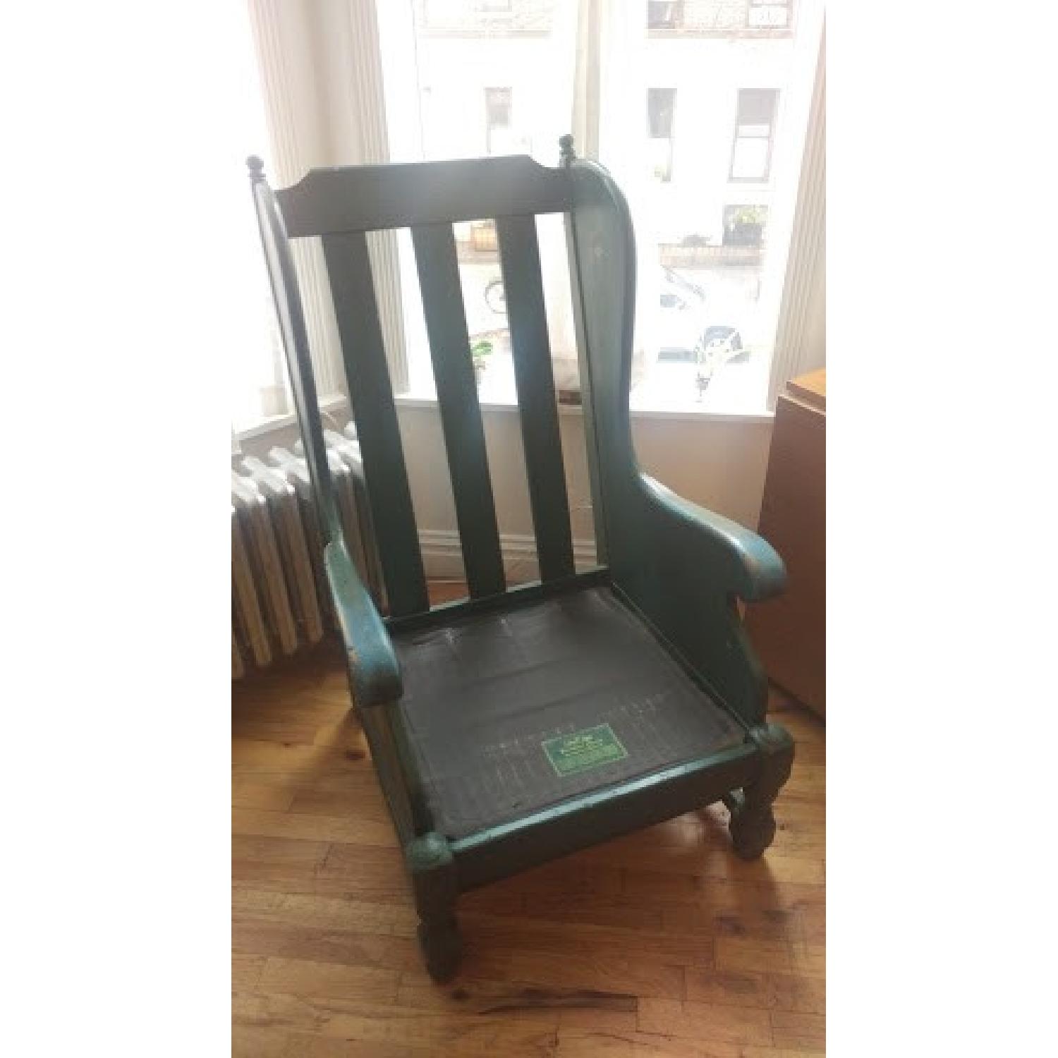 Vintage Ethan Allen Wooden Wingback Armchair - image-2