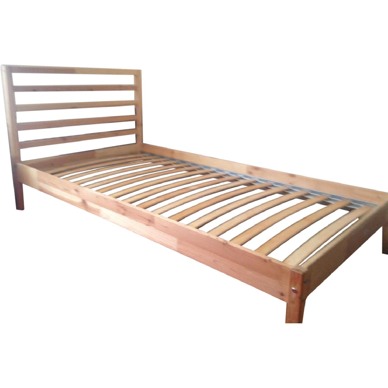 Ikea Tarva Twin Bed Frame w/ Slatted Bed Base AptDeco