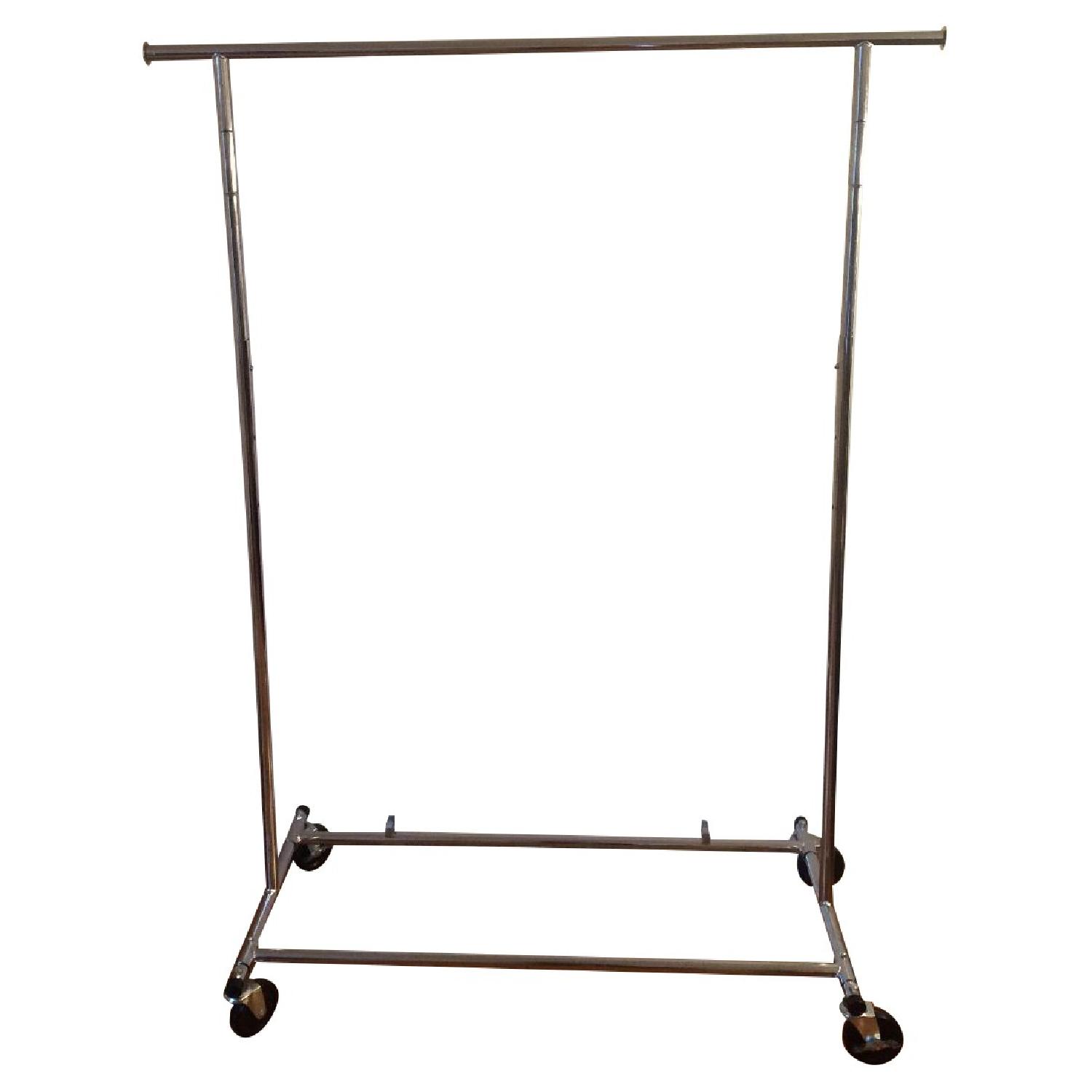 Chrome Metal Folding Commercial Clothing Rack AptDeco