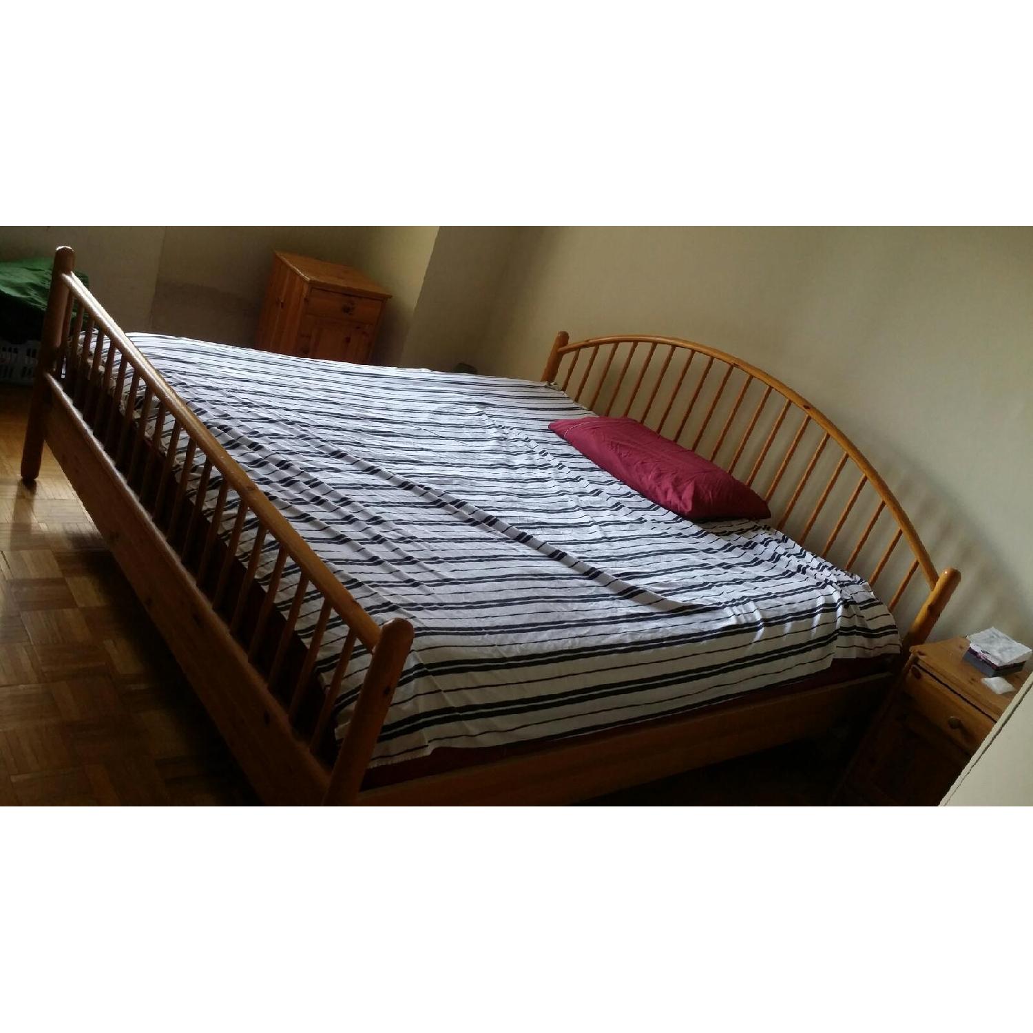 Ikea Solid Pine Wood King Size Bed Frame - image-1