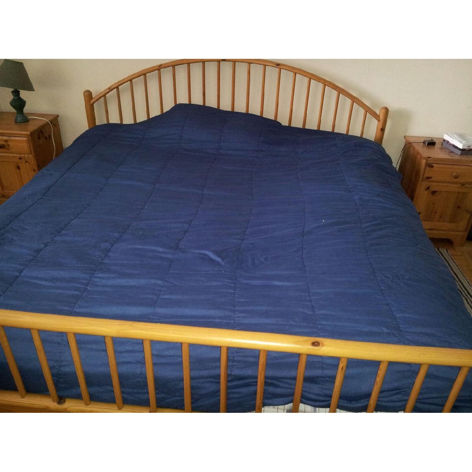 Ikea Solid Pine Wood King Size Bed Frame - image-3
