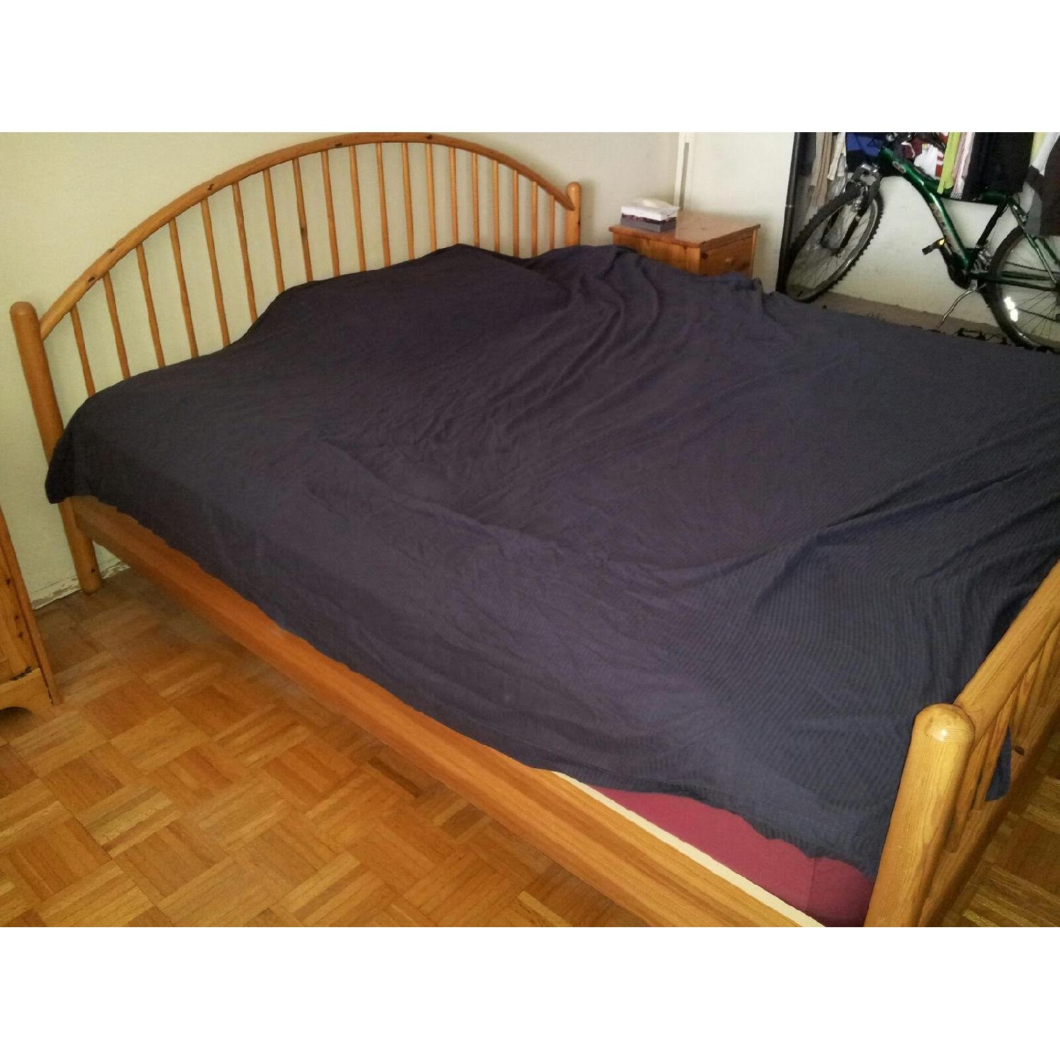 Ikea Solid Pine Wood King Size Bed Frame - image-4