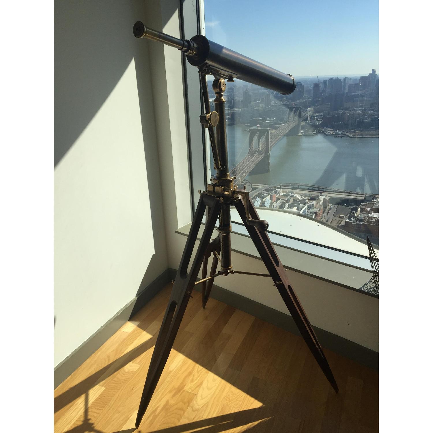 Restoration Hardware 19th Century Parisian Brass Telescope - image-2