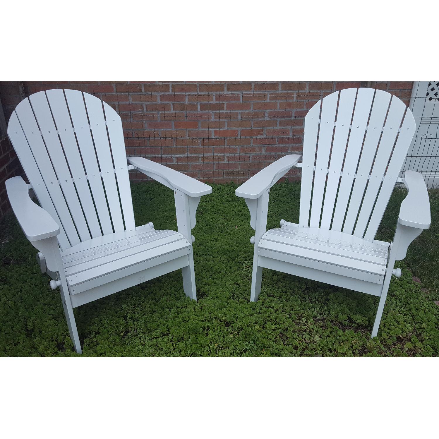 Solid Wood Folding Adirondack Chairs- Set of 2 - image-1