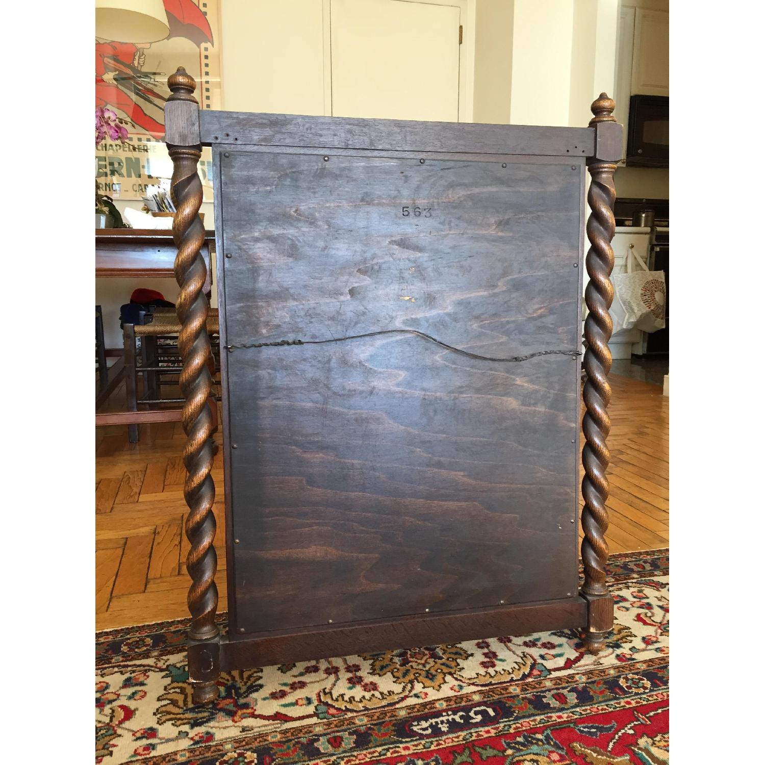 Antique Hardwood Mirror w/ Natural Grain & Original Patina - image-1