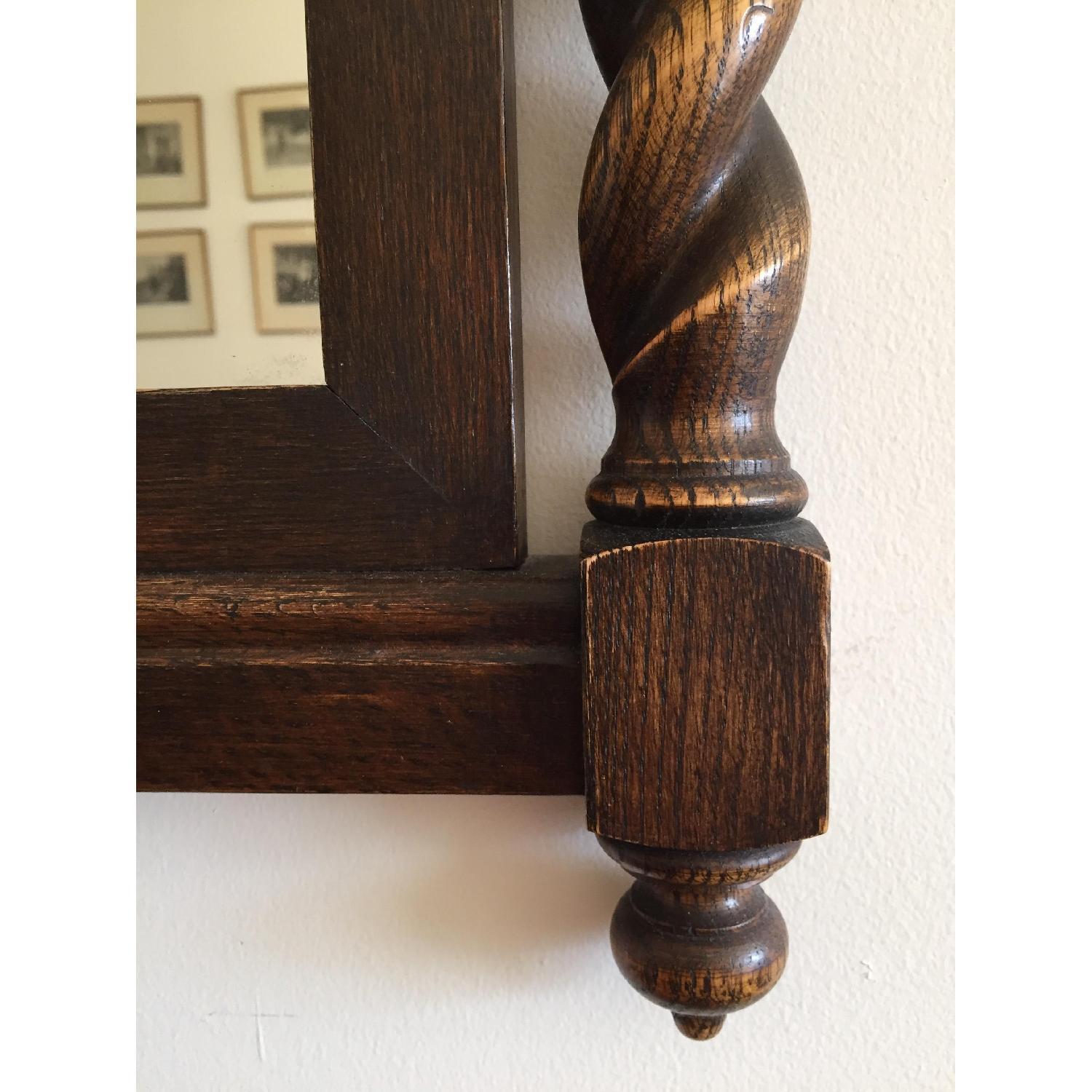 Antique Hardwood Mirror w/ Natural Grain & Original Patina - image-2