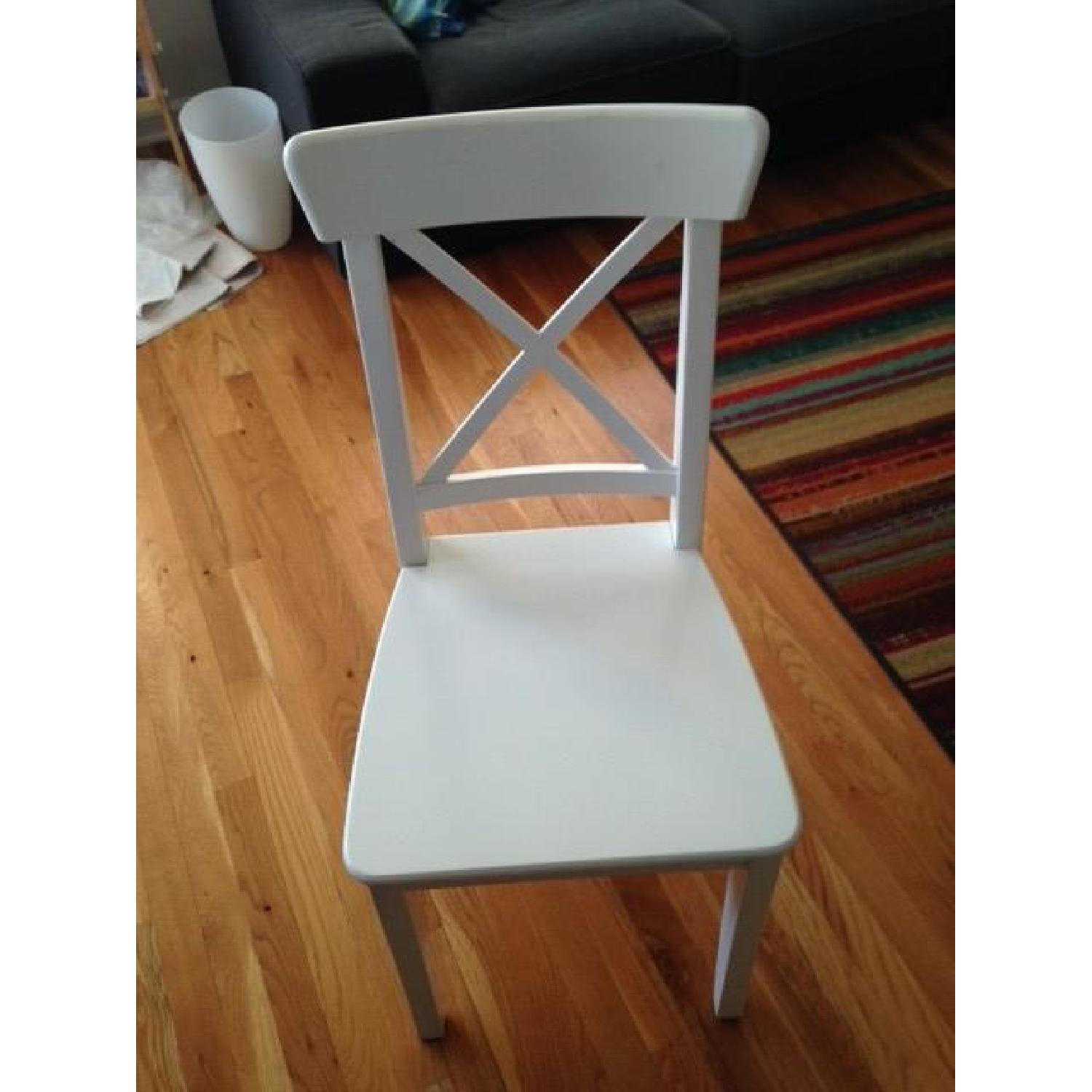 Ikea Ingolf Solid Pine Chair in White - image-1