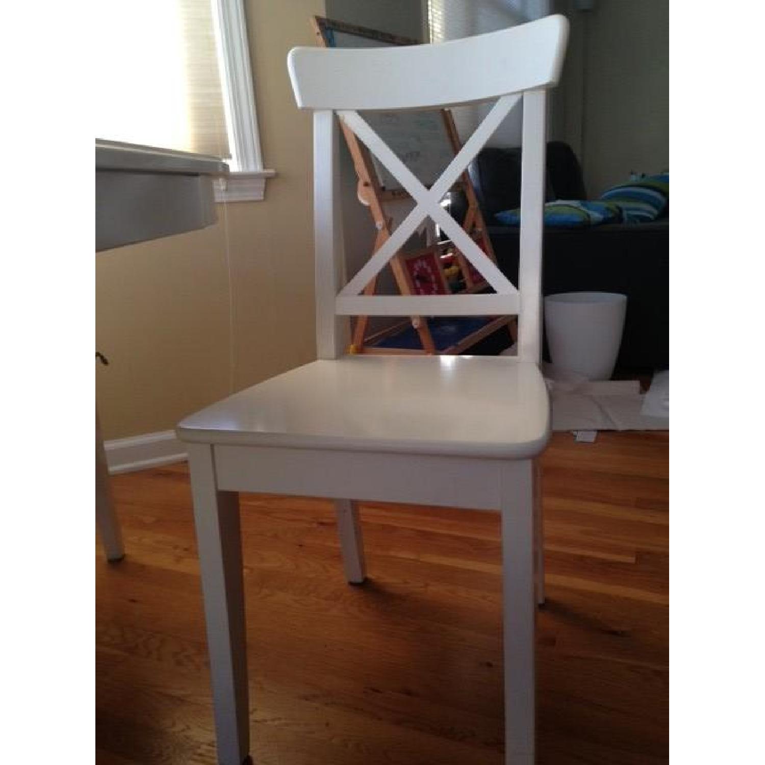 Ikea Ingolf Solid Pine Chair in White - image-3