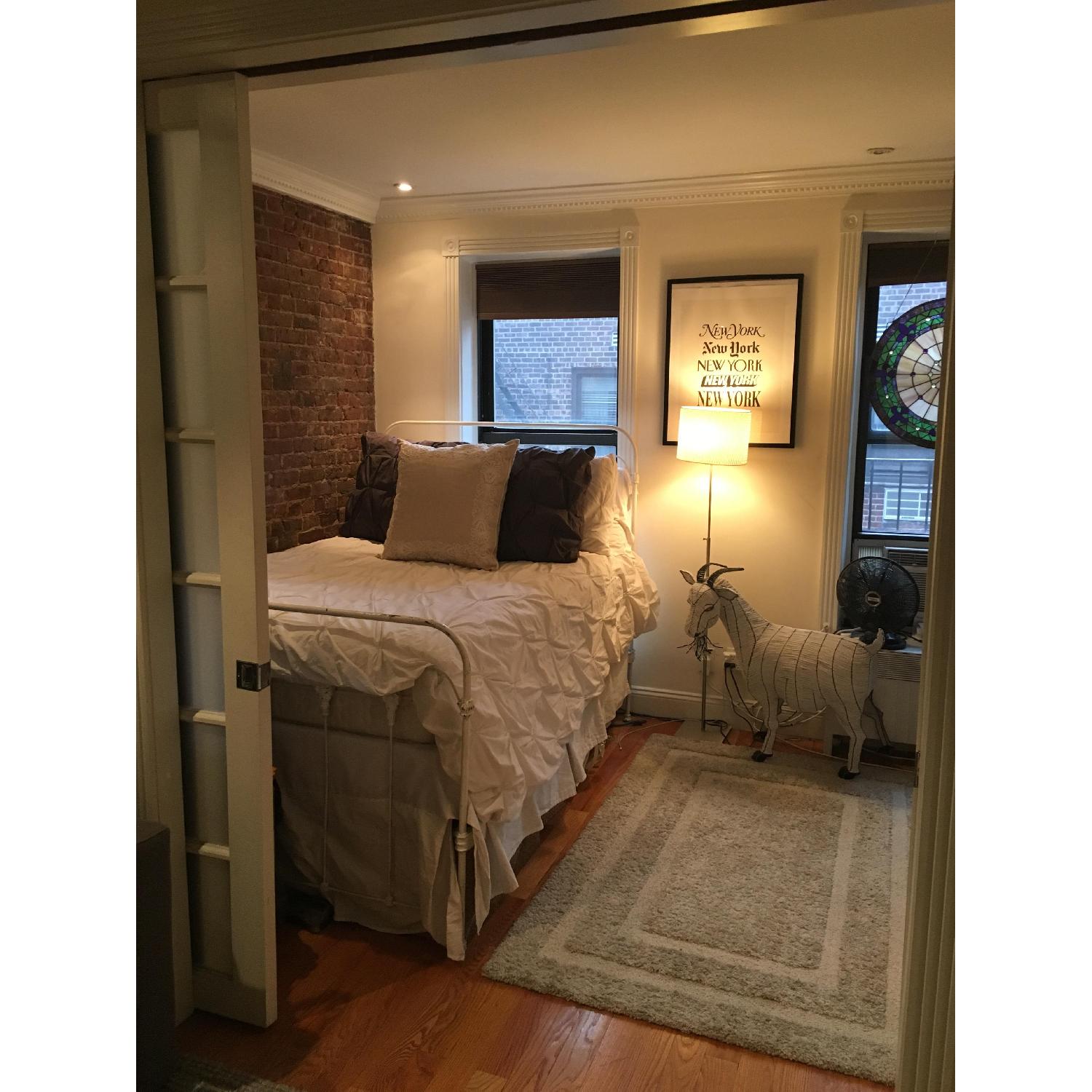 Antique Wrought Iron Full Size Bed Frame - image-1