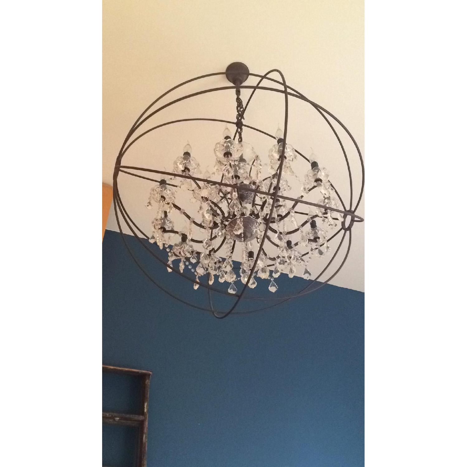 Restoration Hardware Oucault's Orb Clear Crystal Chandelier - image-1