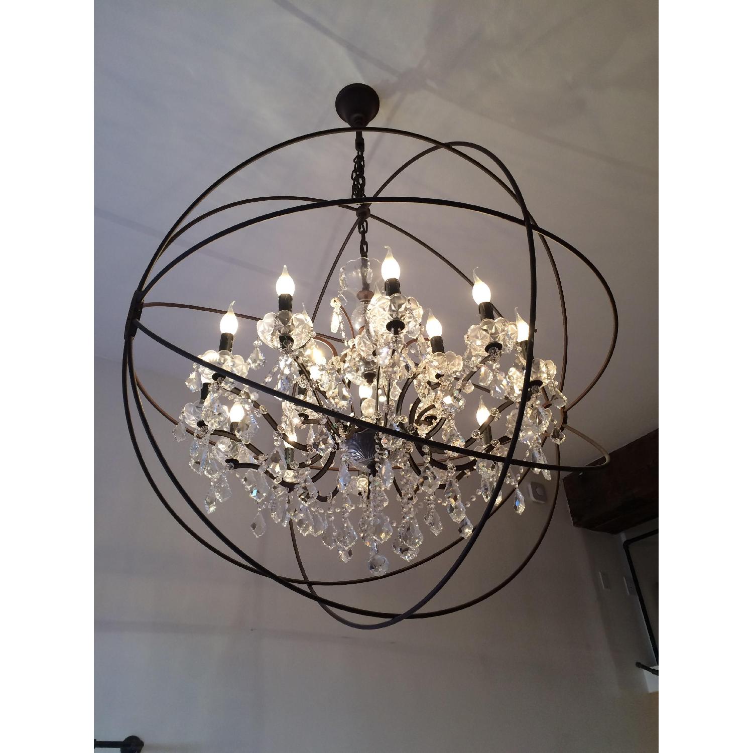 Restoration Hardware Oucault's Orb Clear Crystal Chandelier - image-2