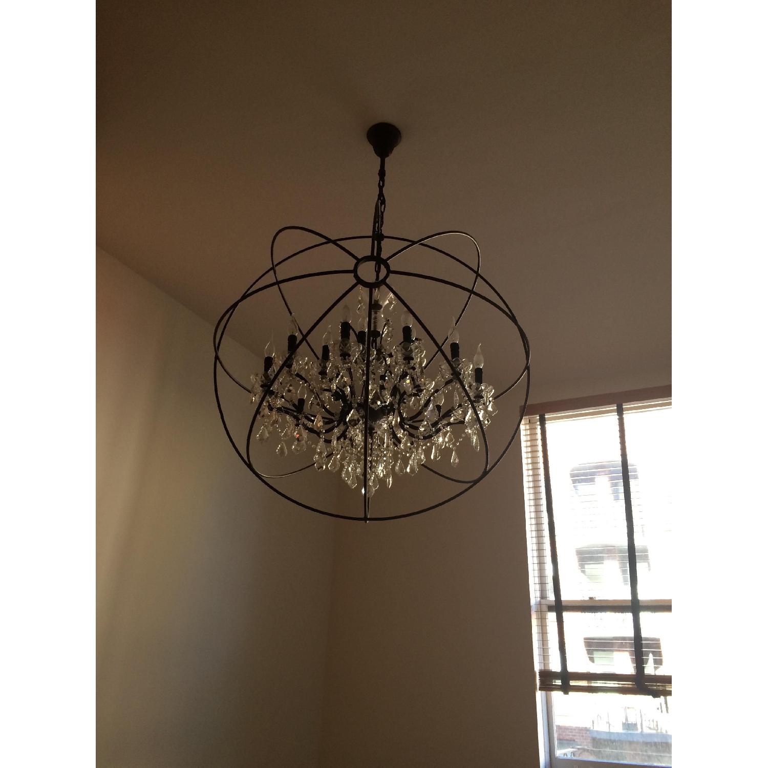 Restoration Hardware Oucault's Orb Clear Crystal Chandelier - image-3