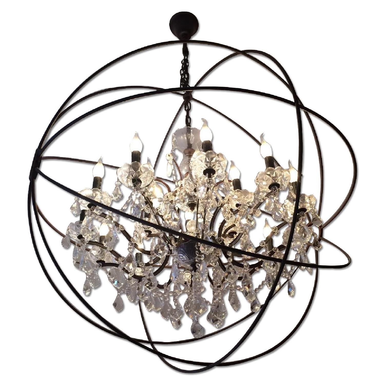 Restoration Hardware Oucault's Orb Clear Crystal Chandelier - image-0
