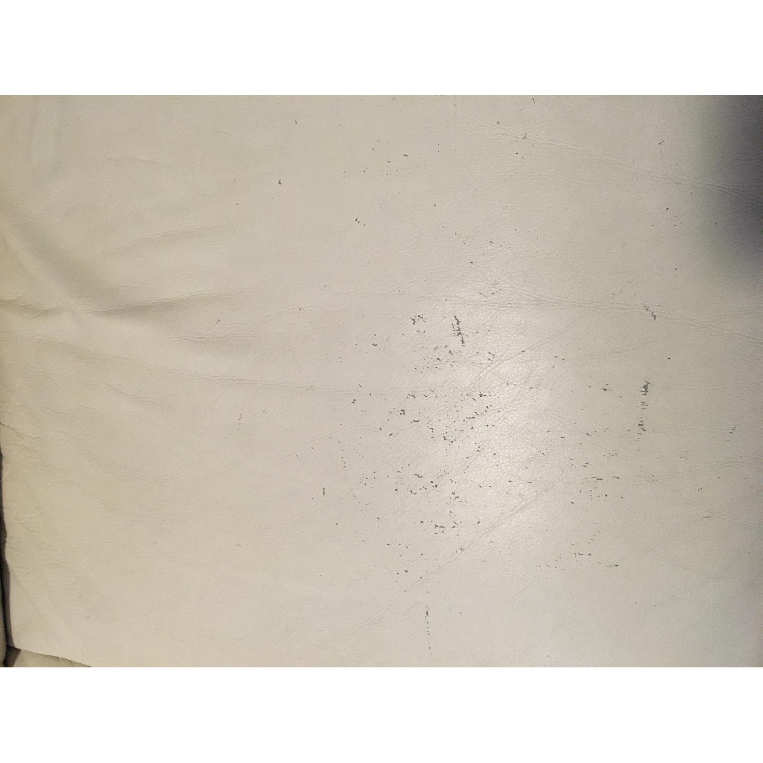 Cream Colored Leather Sofa - image-6