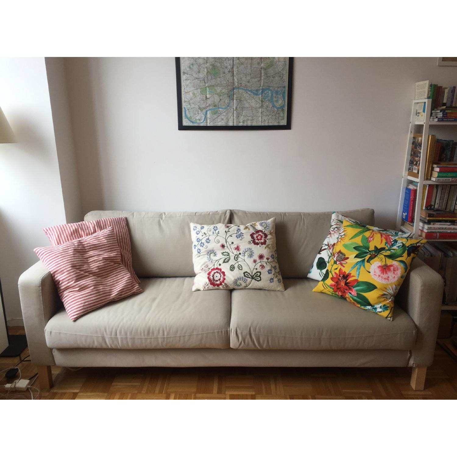 Ikea Karlstad Neutral/Warm Beige Fabric Sofa - image-3