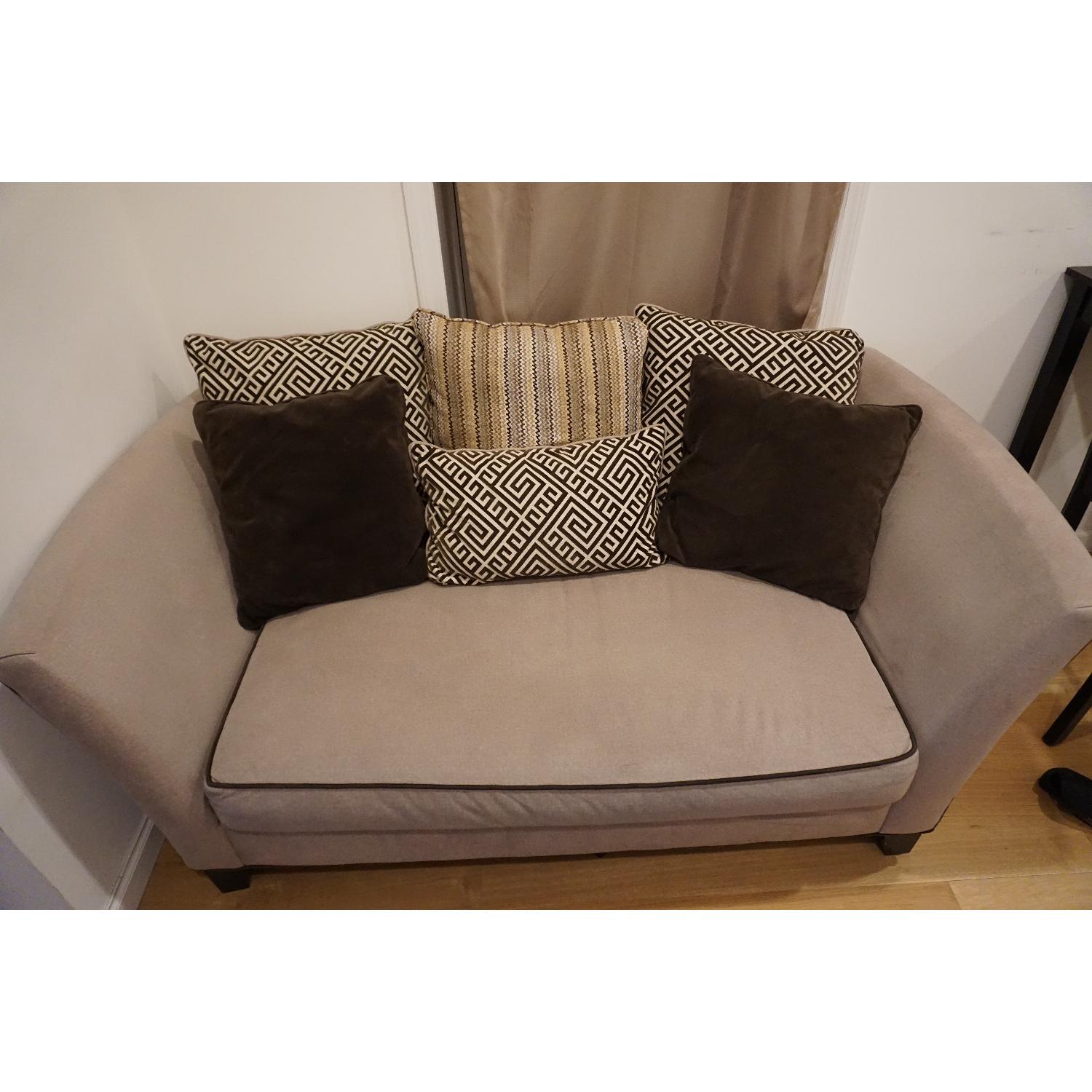 Raymour & Flanigan Broadway Collection Microfiber Loveseat - image-1