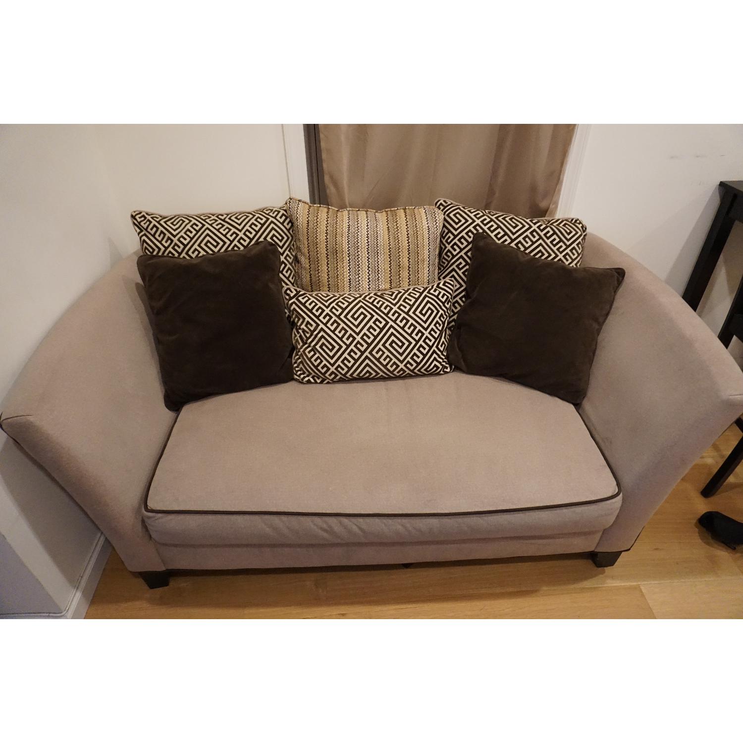 Raymour & Flanigan Broadway Collection Microfiber Loveseat - image-3