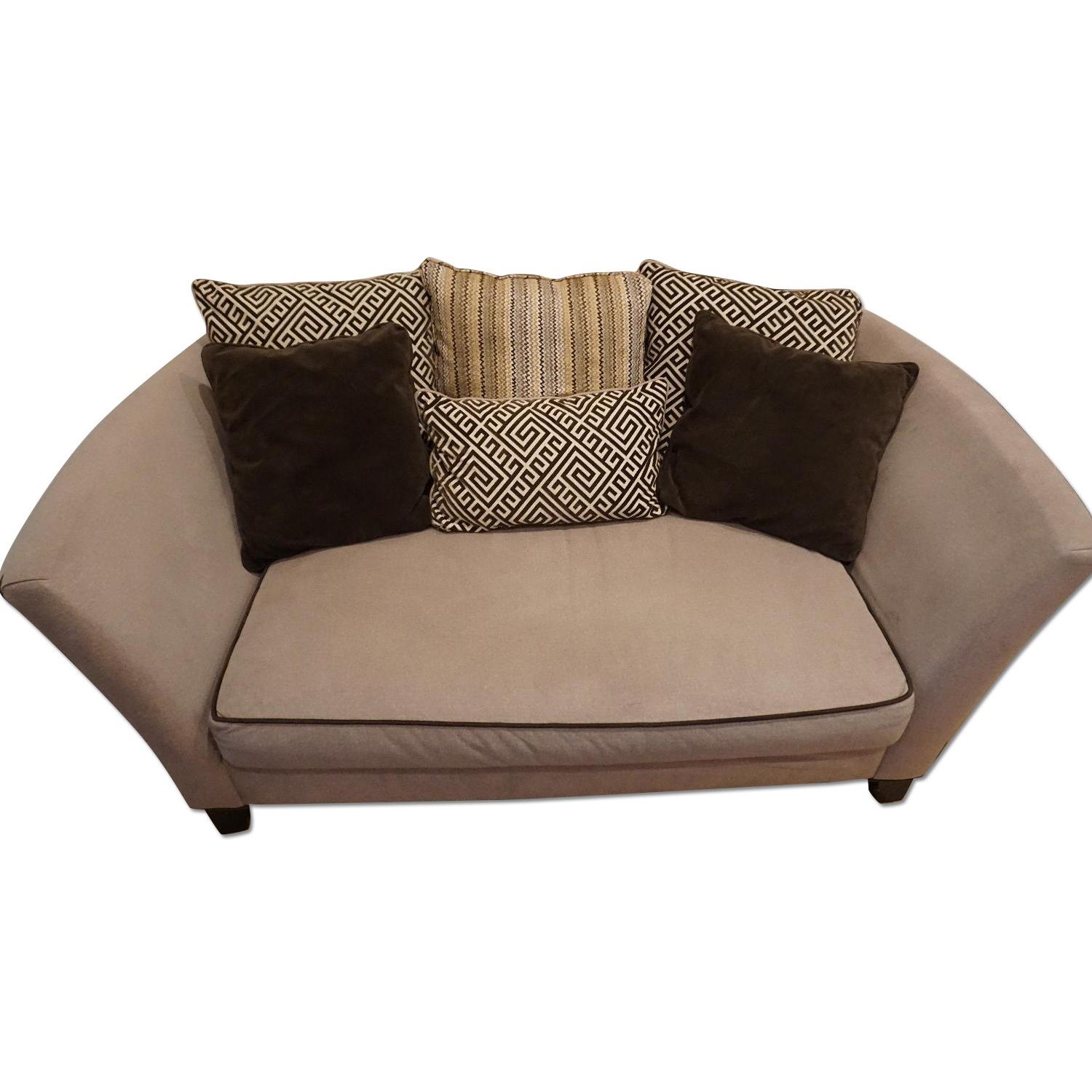 Raymour & Flanigan Broadway Collection Microfiber Loveseat - image-0