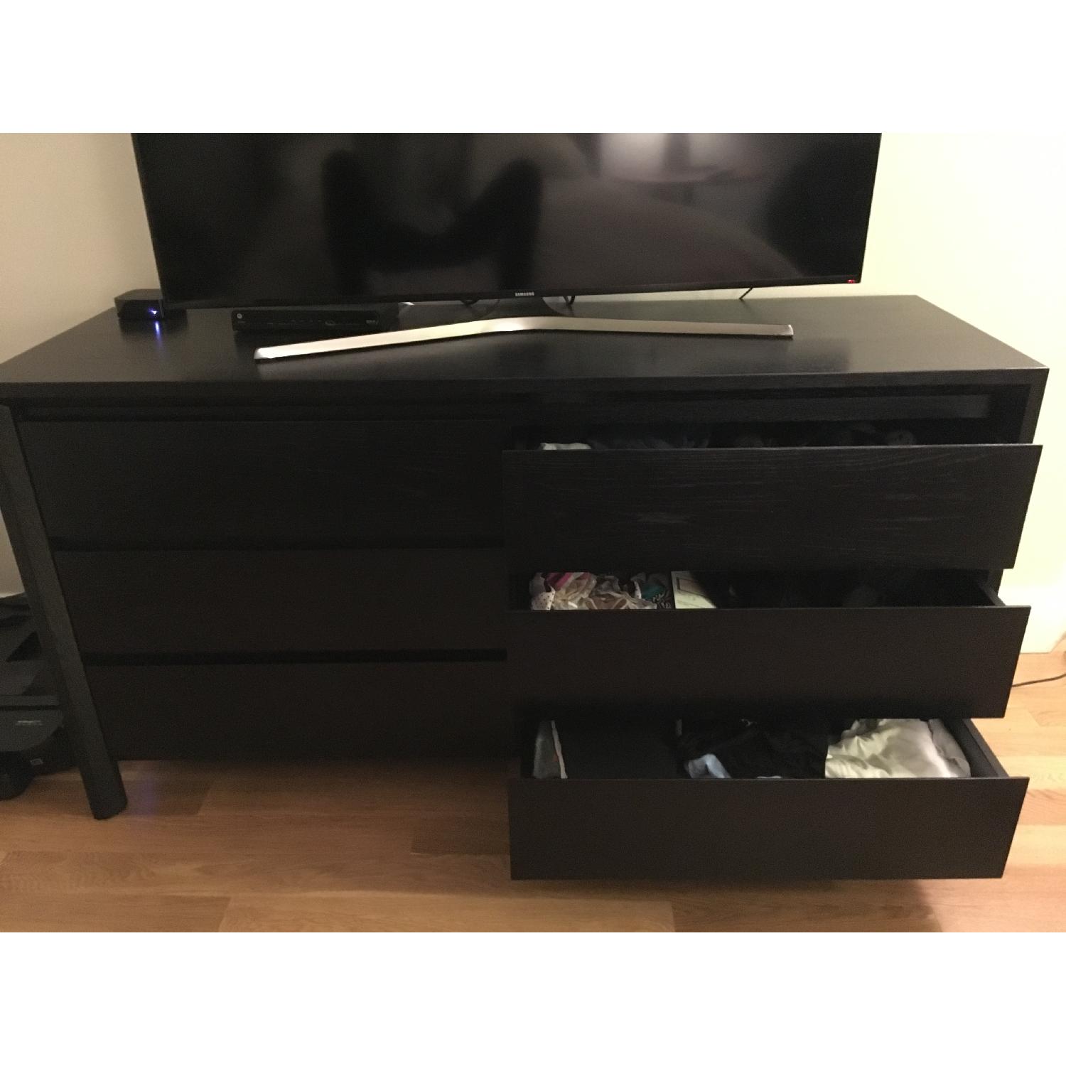 Crate & Barrel Lang 6-Drawer Black Wood Dresser - image-5