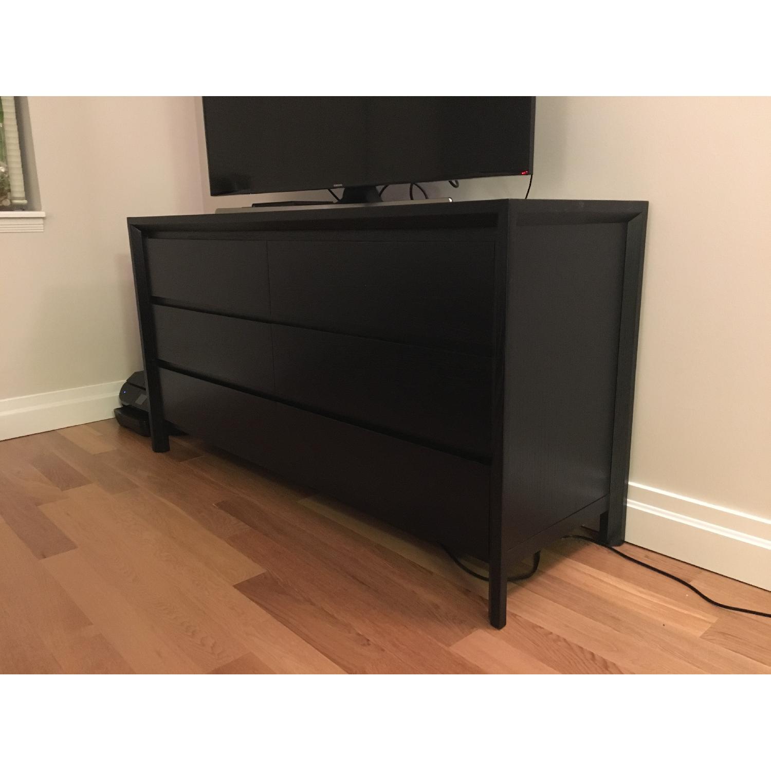 Crate & Barrel Lang 6-Drawer Black Wood Dresser - image-6