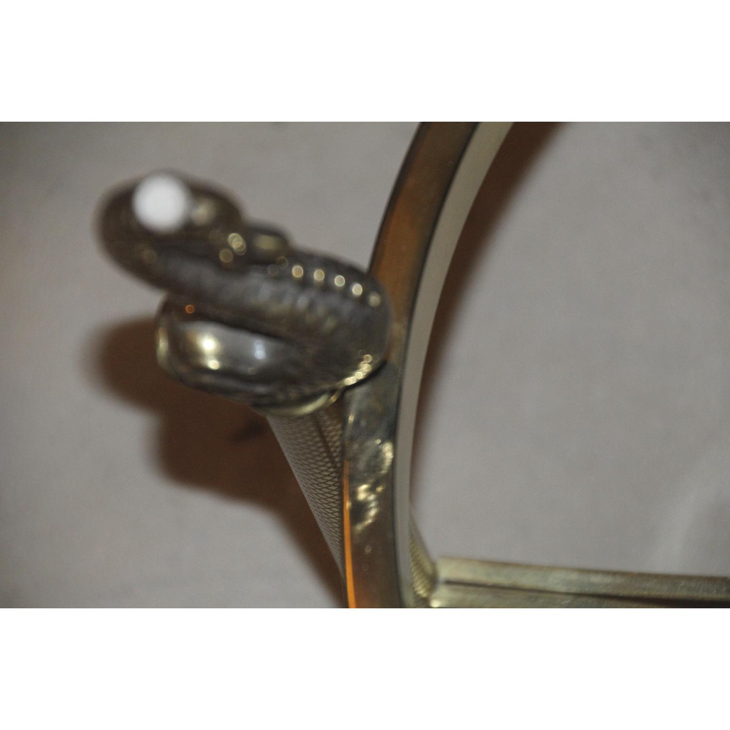 Vintage Glass & Brass Oval Coffee Table - image-1