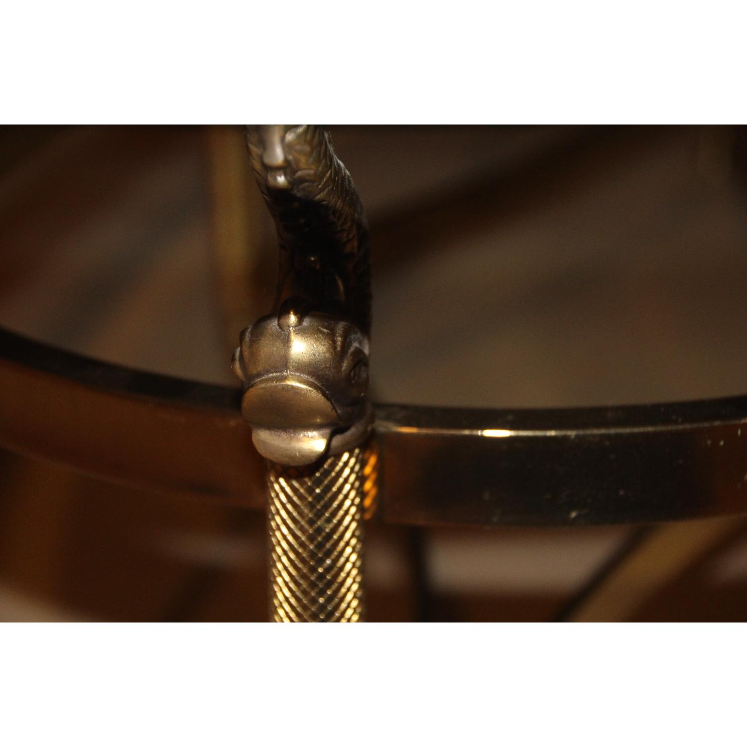 Vintage Glass & Brass Oval Coffee Table - image-6