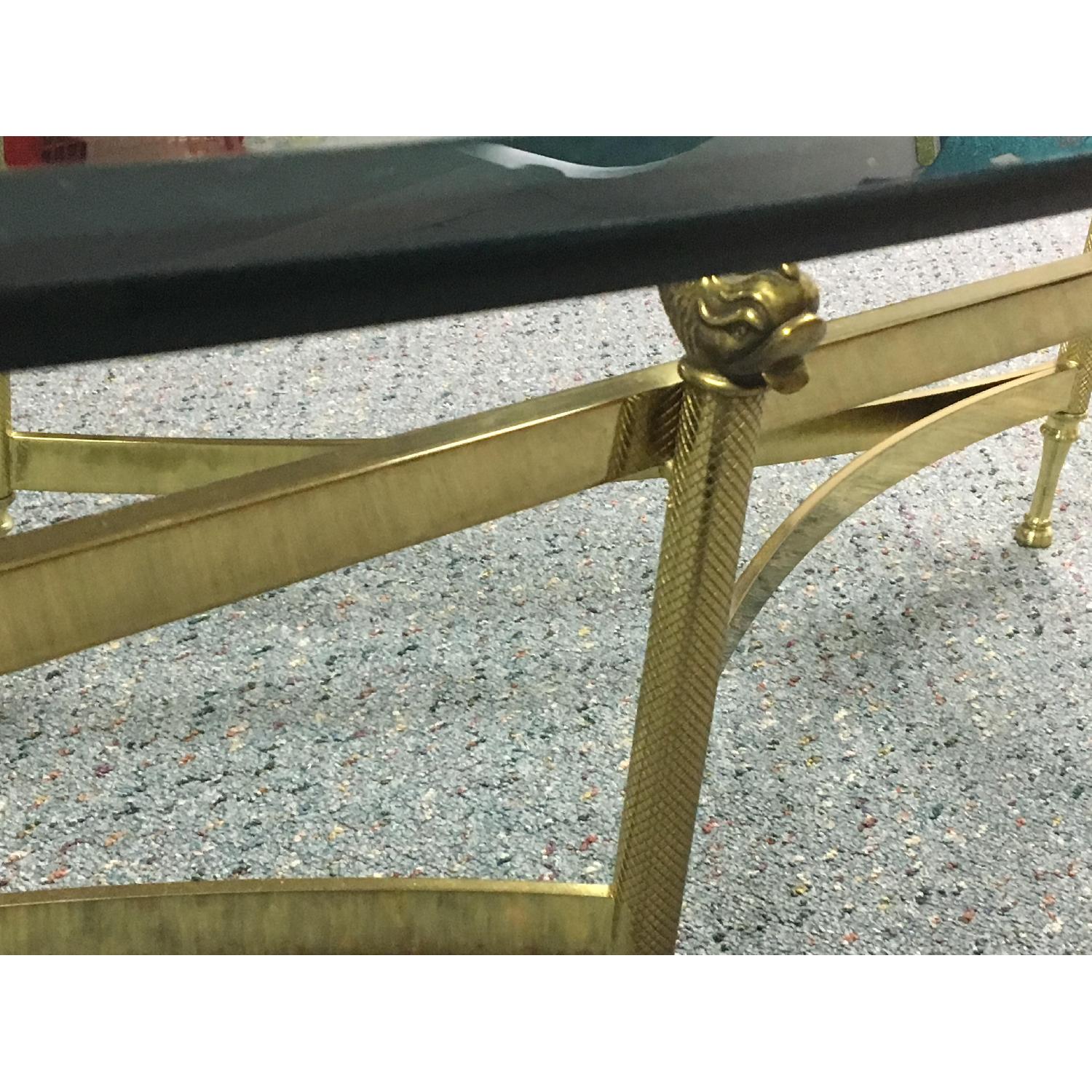 Vintage Glass & Brass Oval Coffee Table - image-10