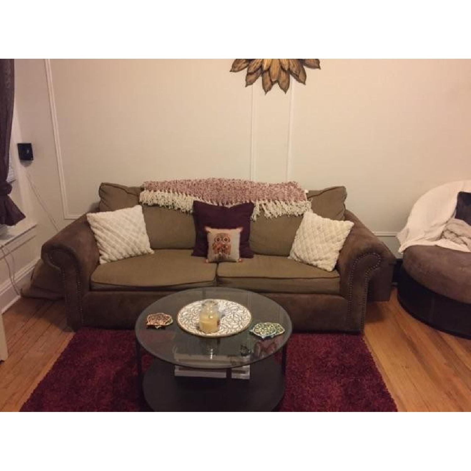 Brown Fabric Sofa - image-3