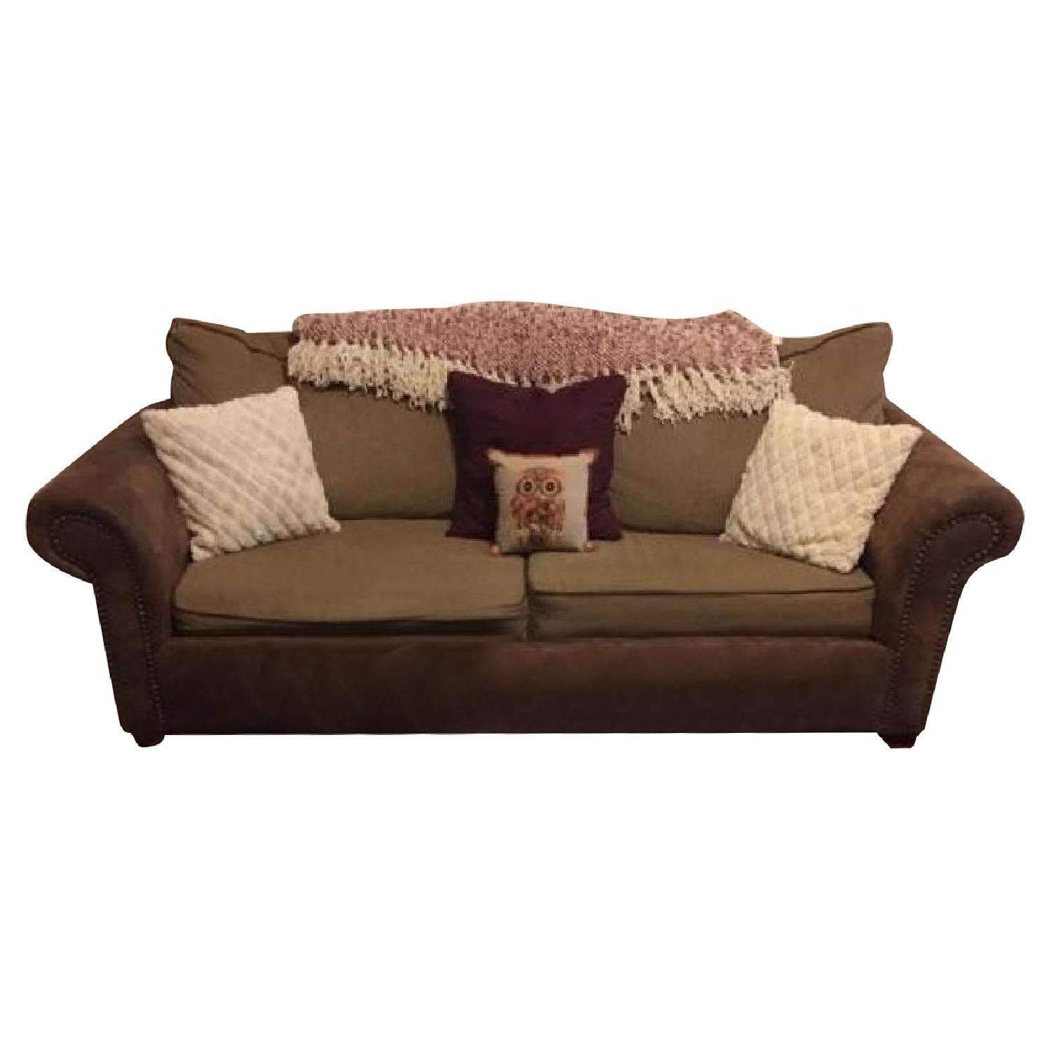 Brown Fabric Sofa - image-0