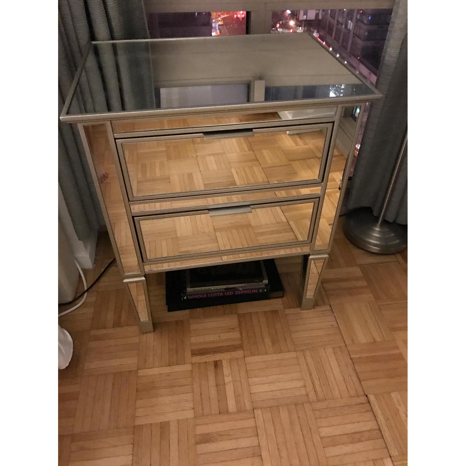 Pottery Barn Park Mirrored 2-Drawer Bedside Table - image-1