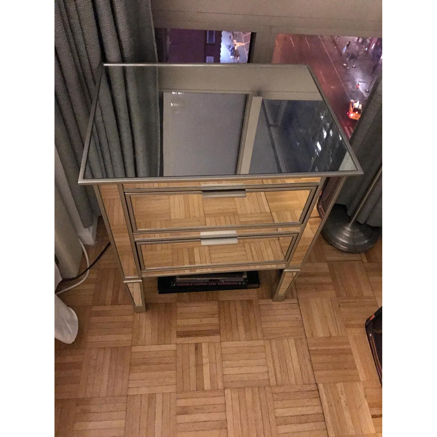 Pottery Barn Park Mirrored 2-Drawer Bedside Table - image-2