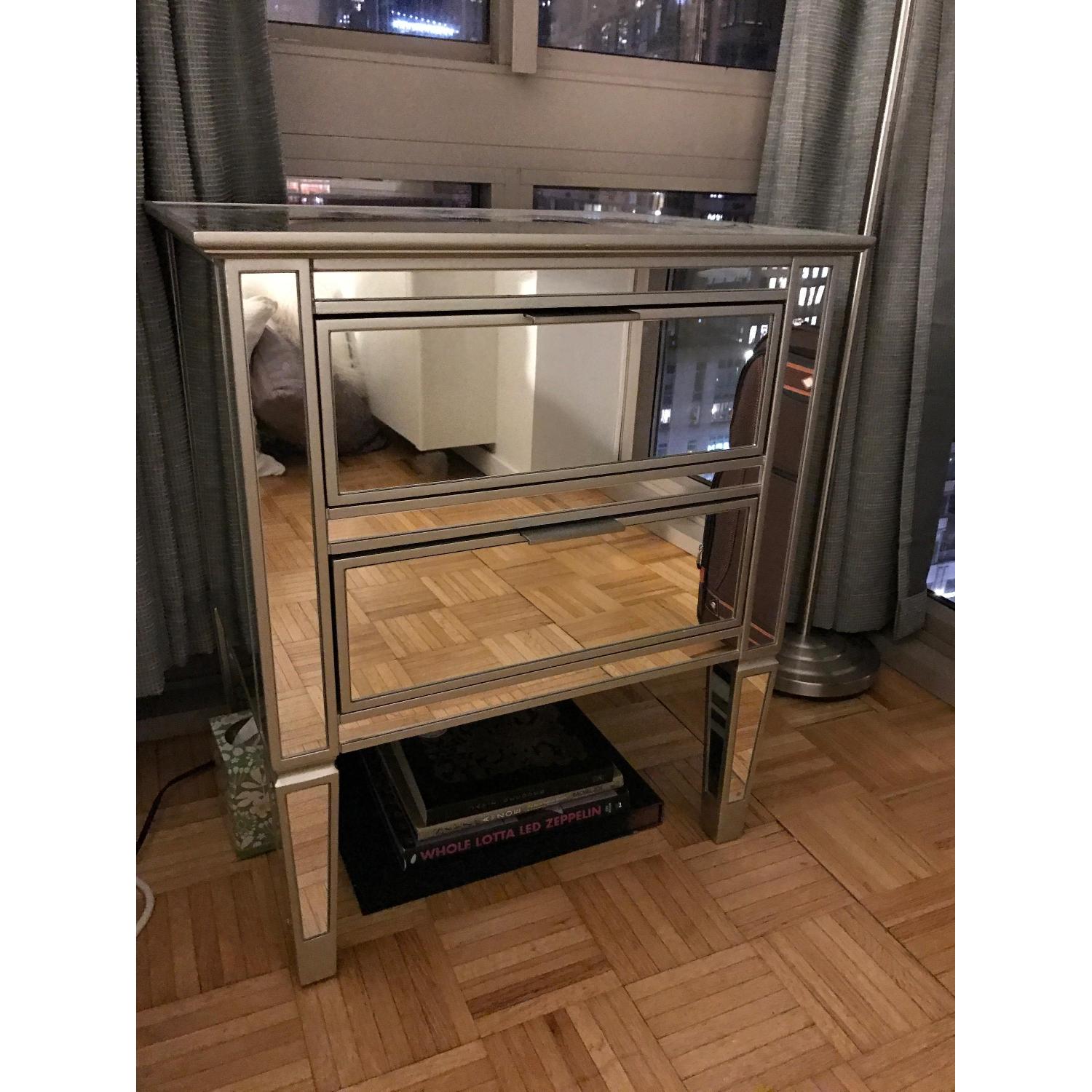 Pottery Barn Park Mirrored 2-Drawer Bedside Table - image-3