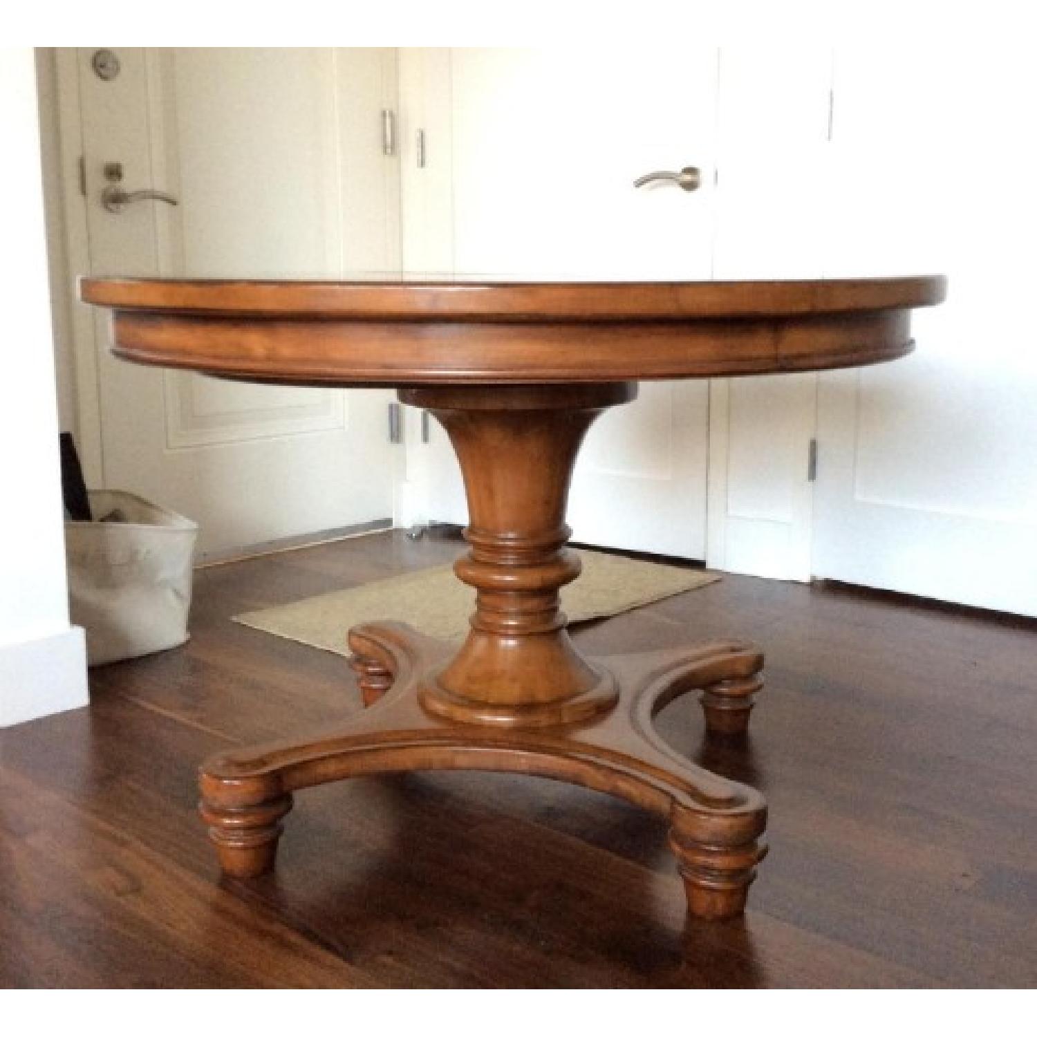 Pottery Barn Extendable Round Pedestal Dining Table - image-2