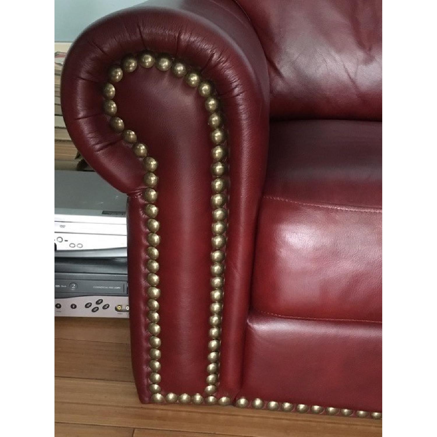 Red Leather Loveseat - image-2