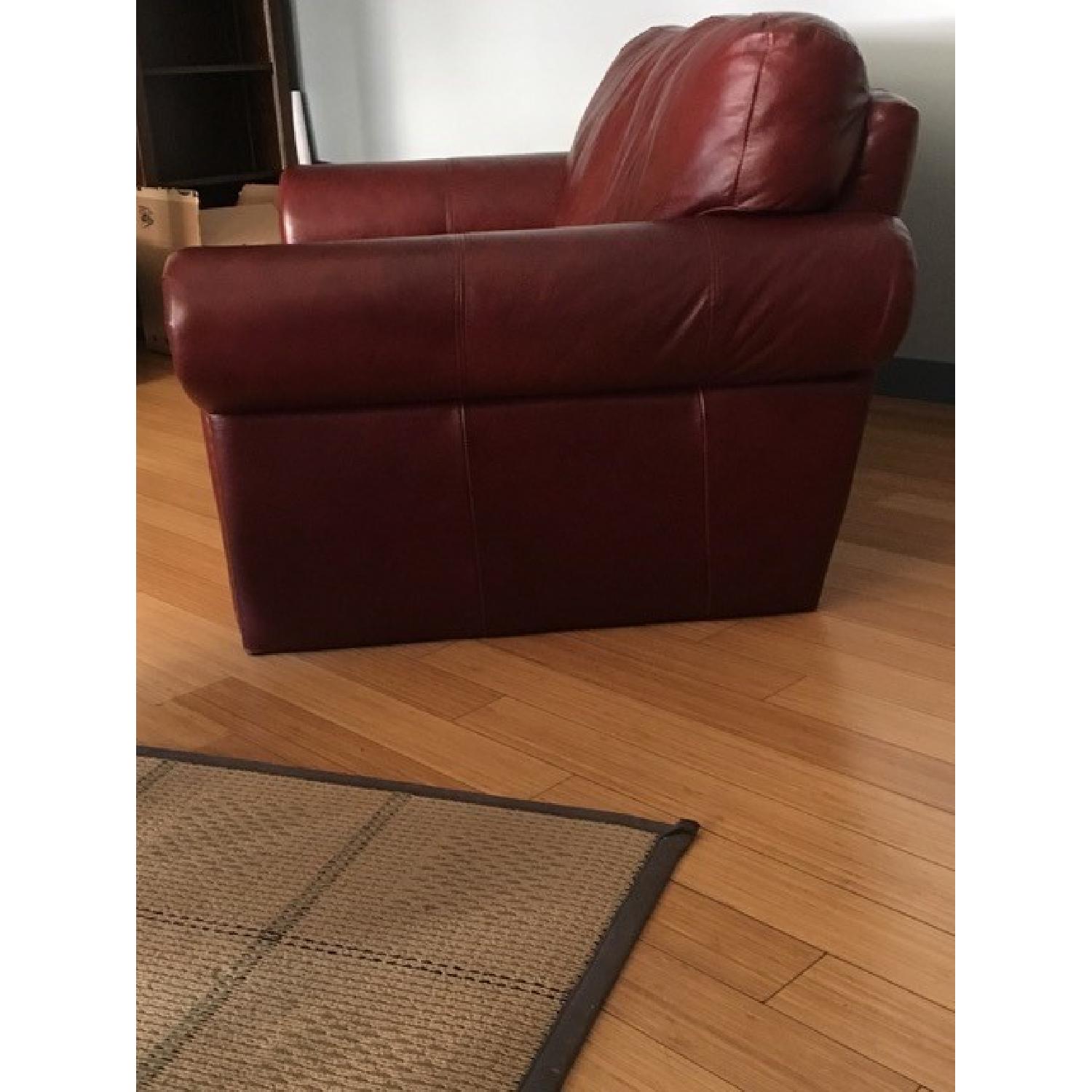 Red Leather Loveseat - image-4