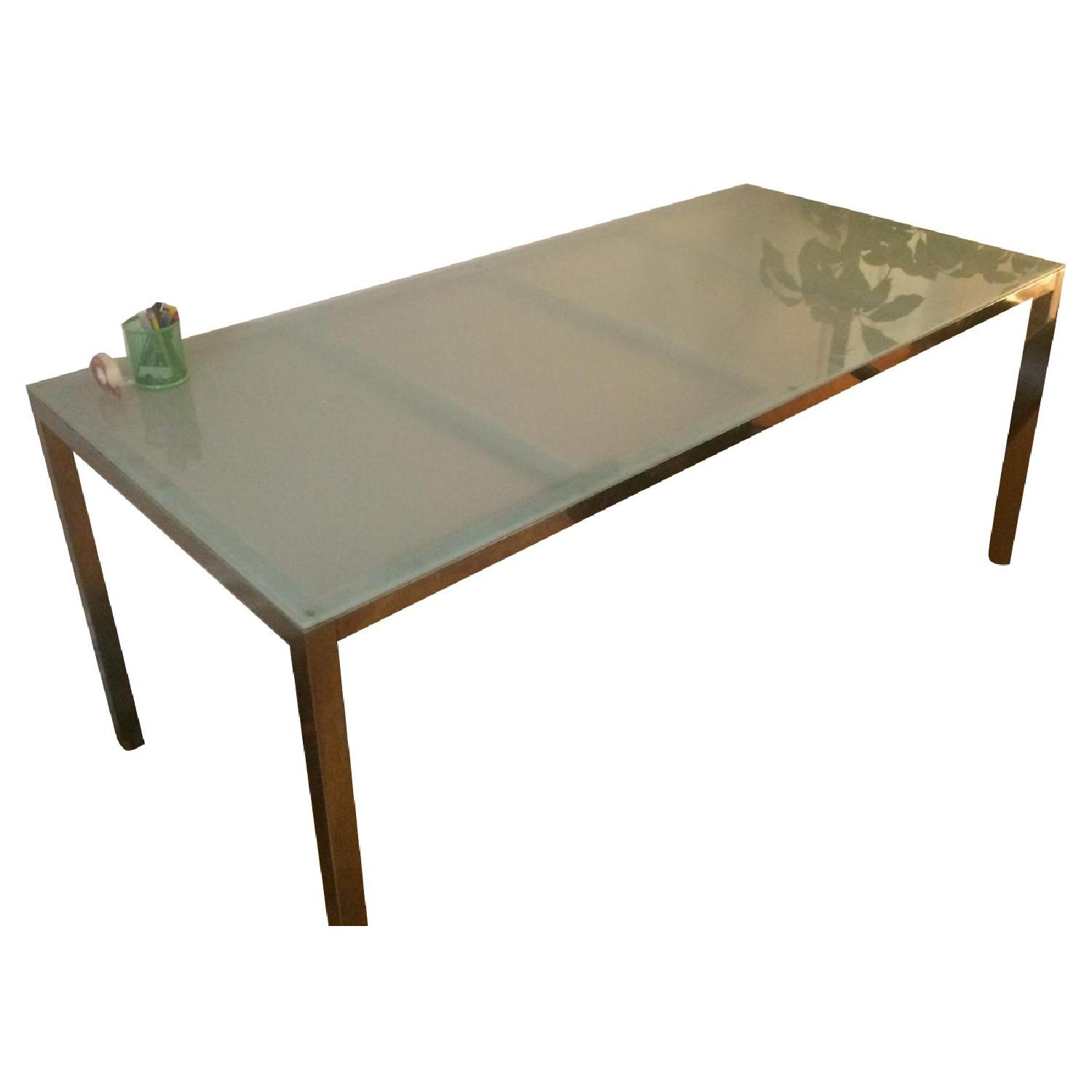 Ikea Torsby Frosted Glass Table AptDeco