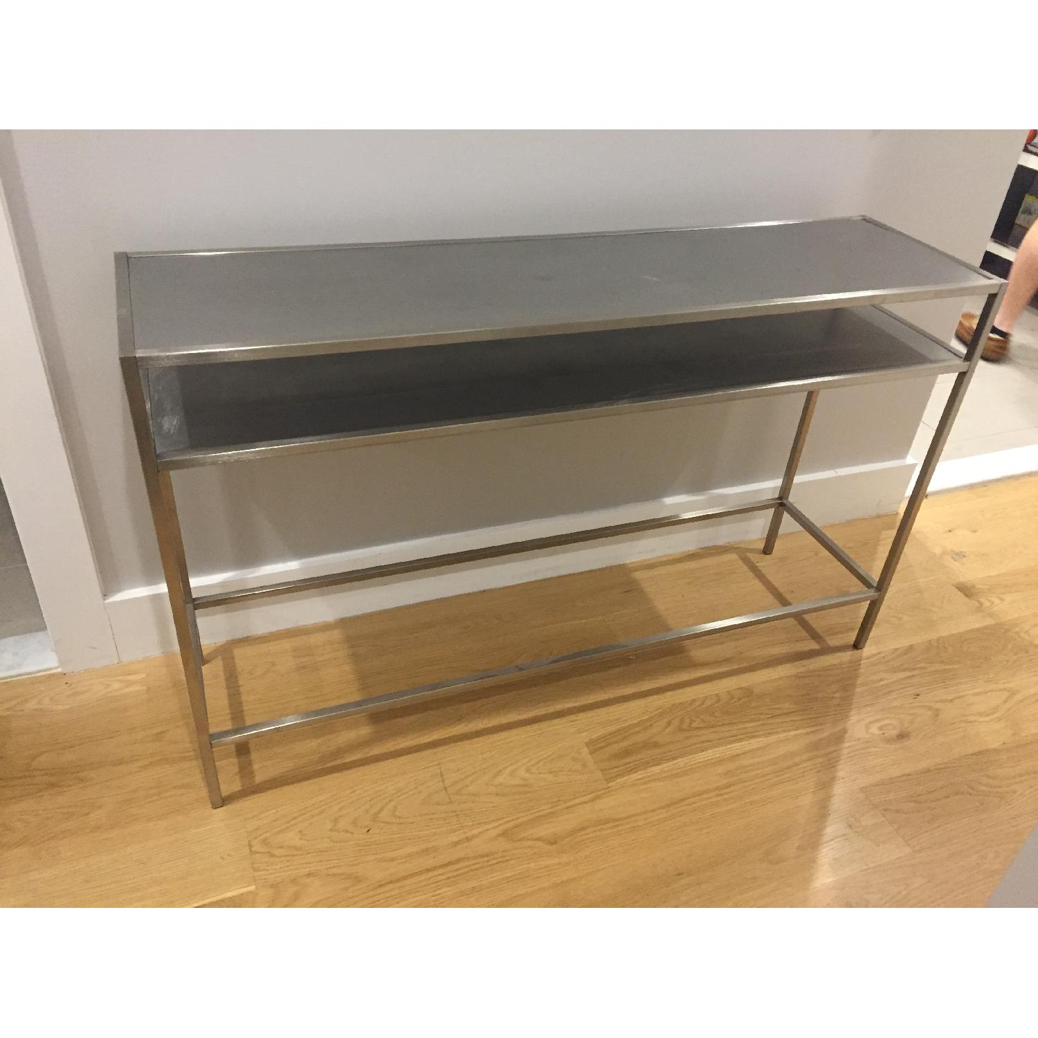 Brushed Metal Console Table - image-1