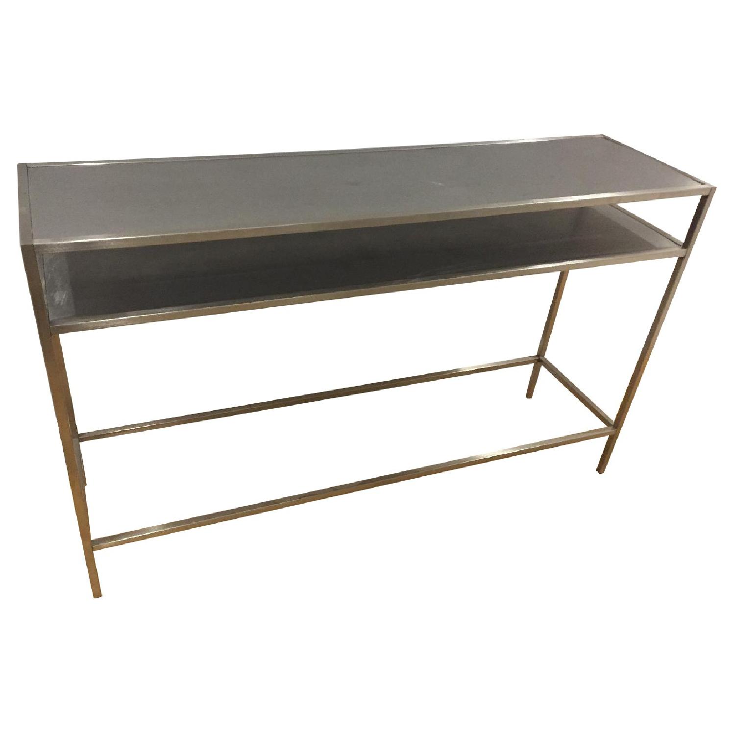 Brushed Metal Console Table AptDeco