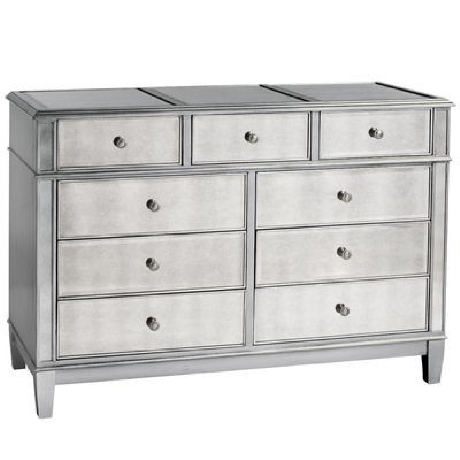 Pier 1 Mirrored Weathered Oak 9Drawer Dresser AptDeco