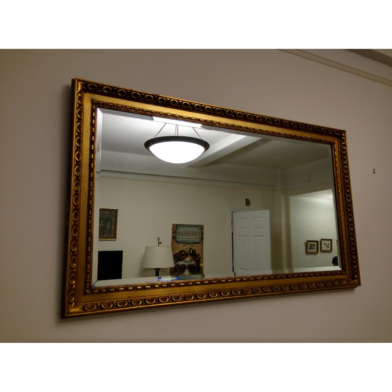 Large Wall Mirror w/ Gold Frame AptDeco
