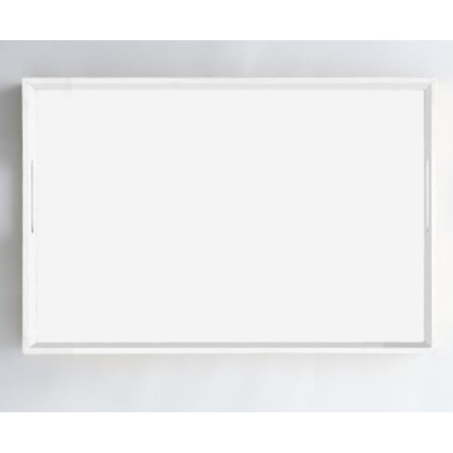 West Elm Tall Buyler Tray Stand w/ White Lacquer Tray - image-1